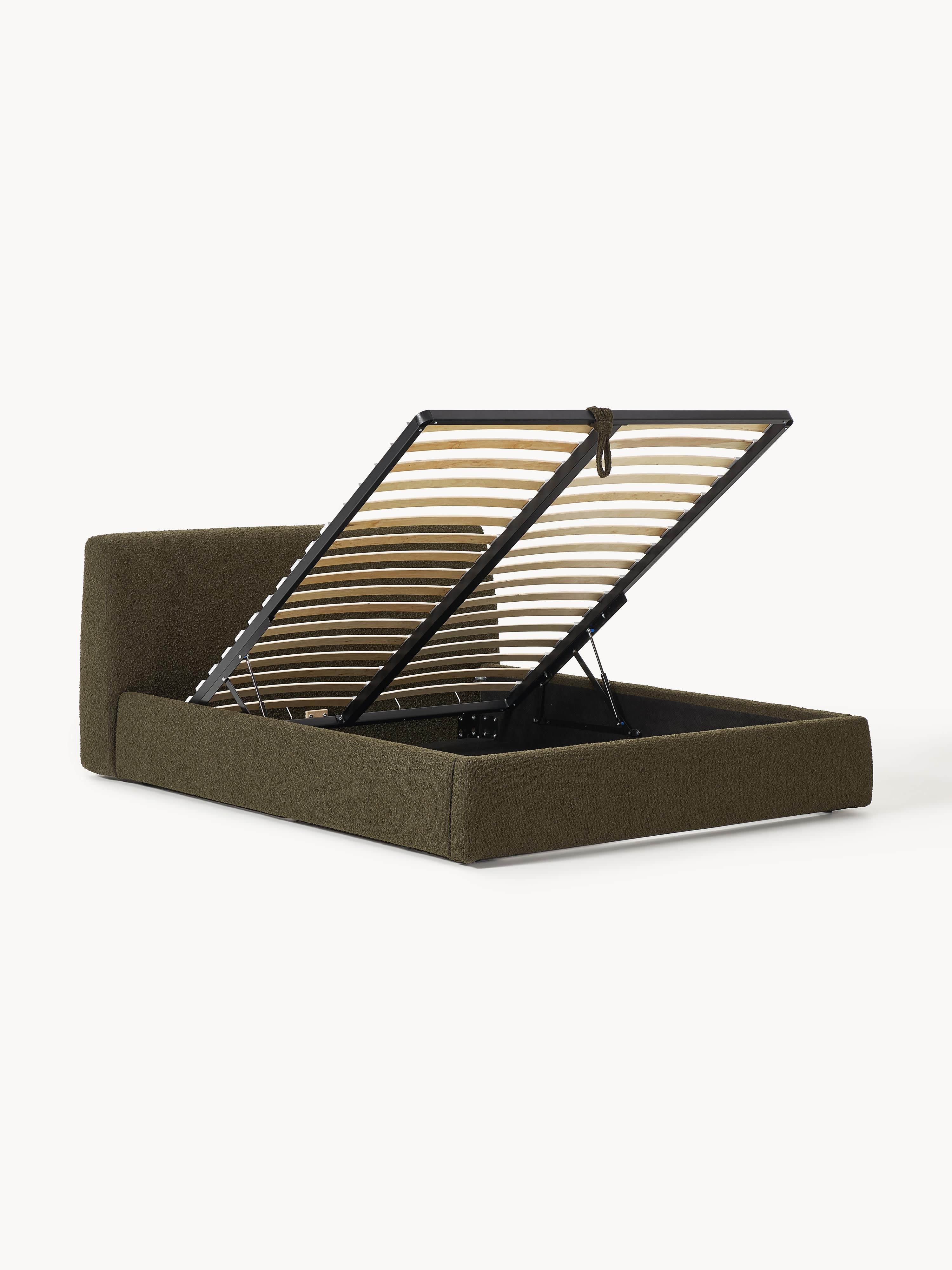Cloud Upholstered Bouclé Bed with Storage Space