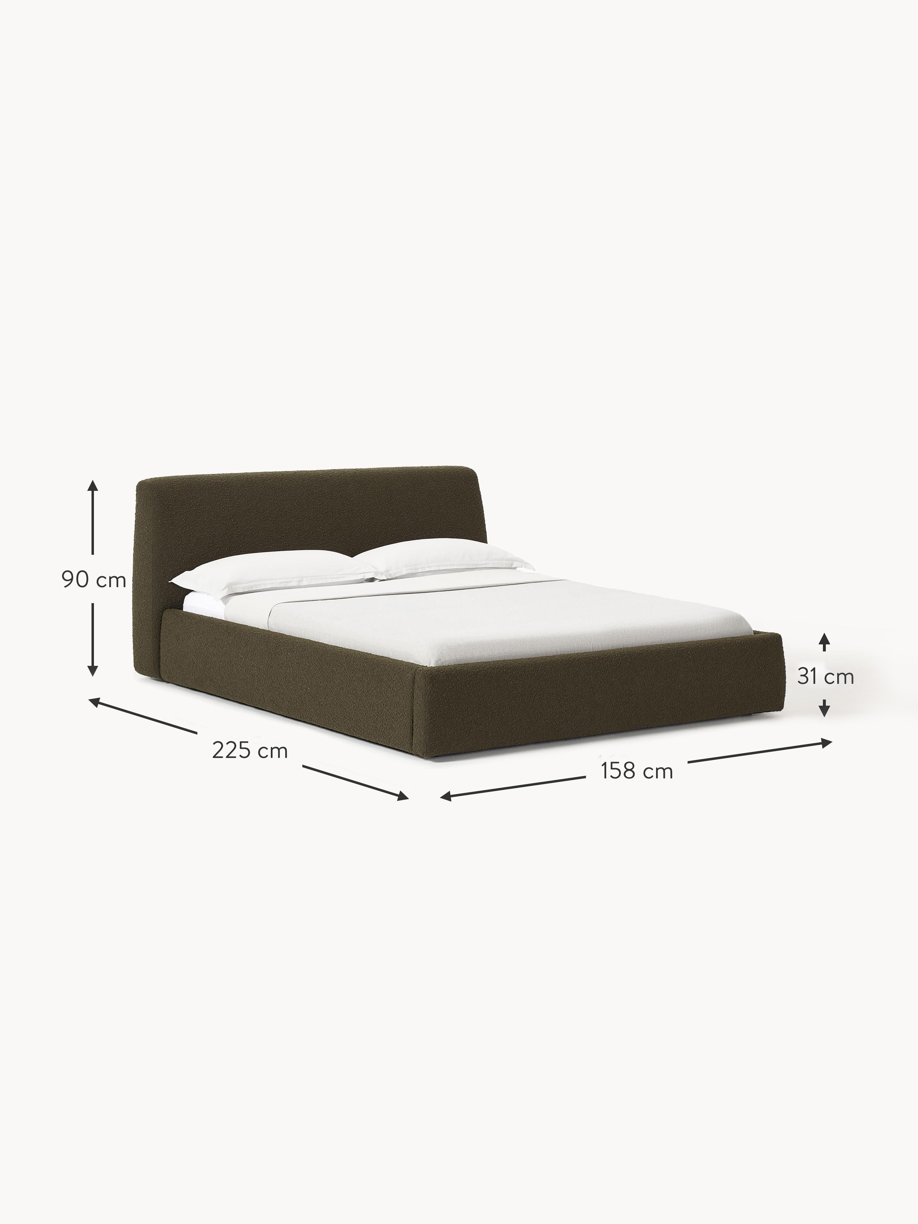 Cloud Upholstered Bouclé Bed with Storage Space