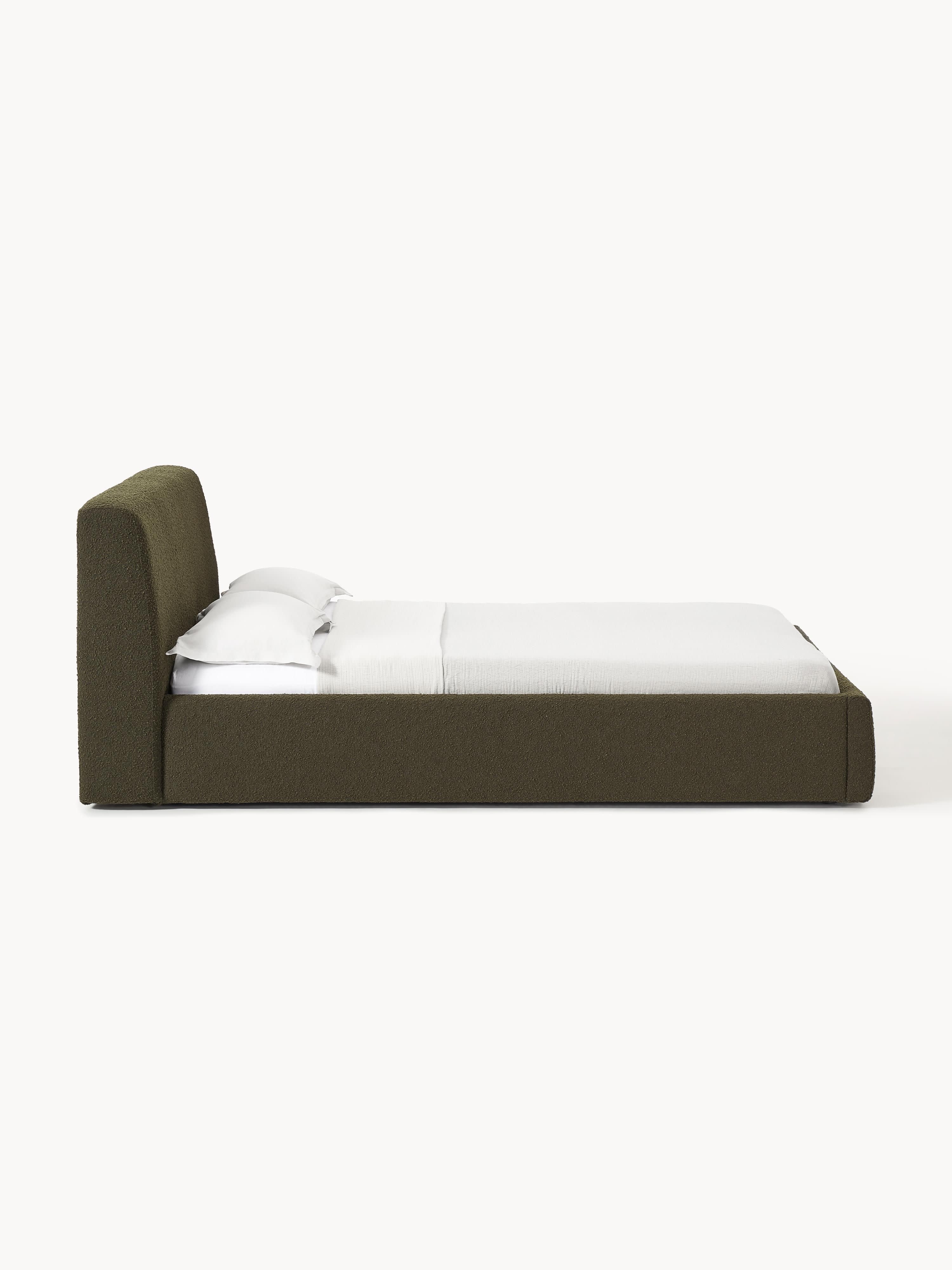 Cloud Upholstered Bouclé Bed with Storage Space