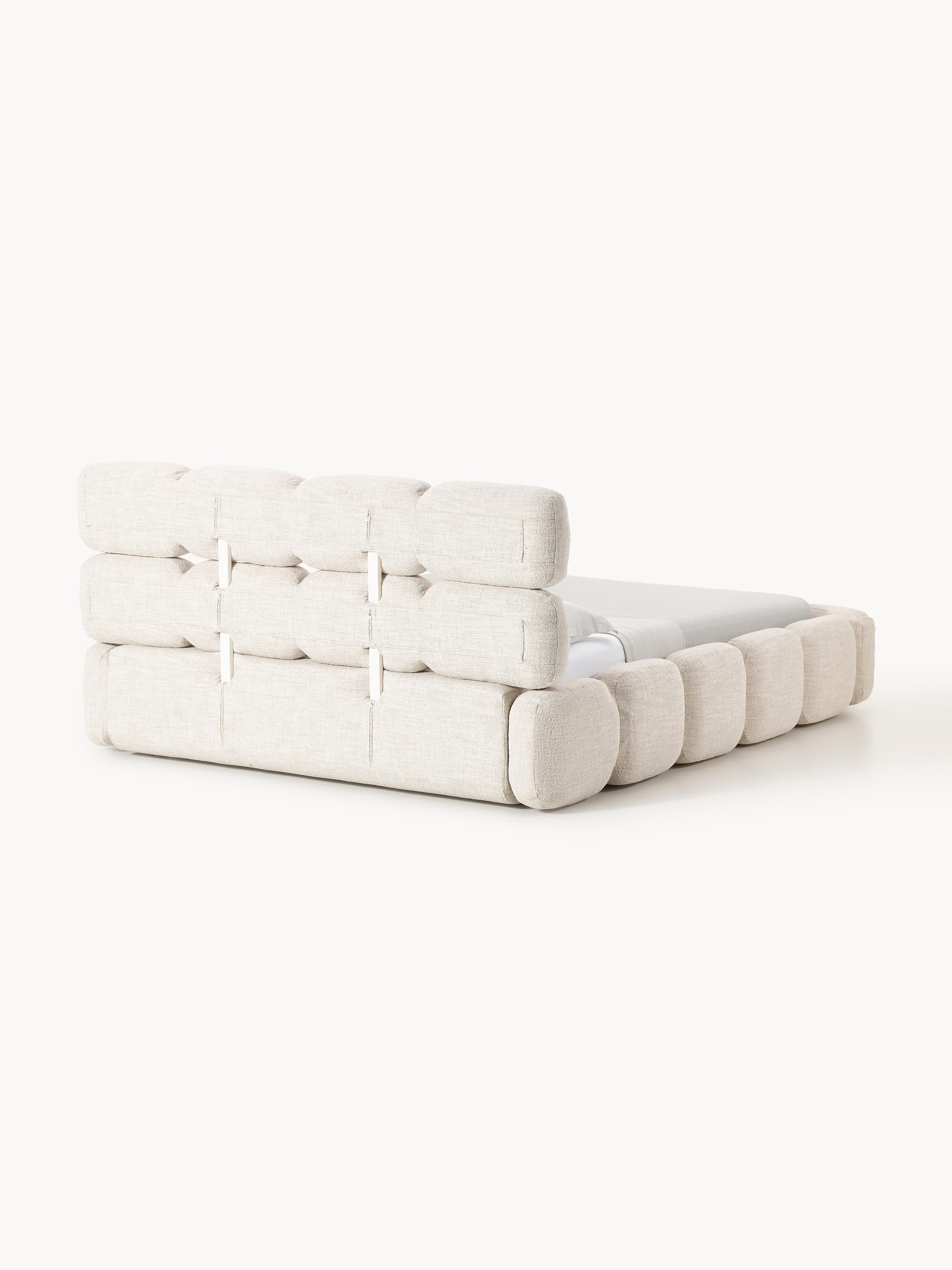 Tayla Upholstered Bouclé Bed with Storage Space