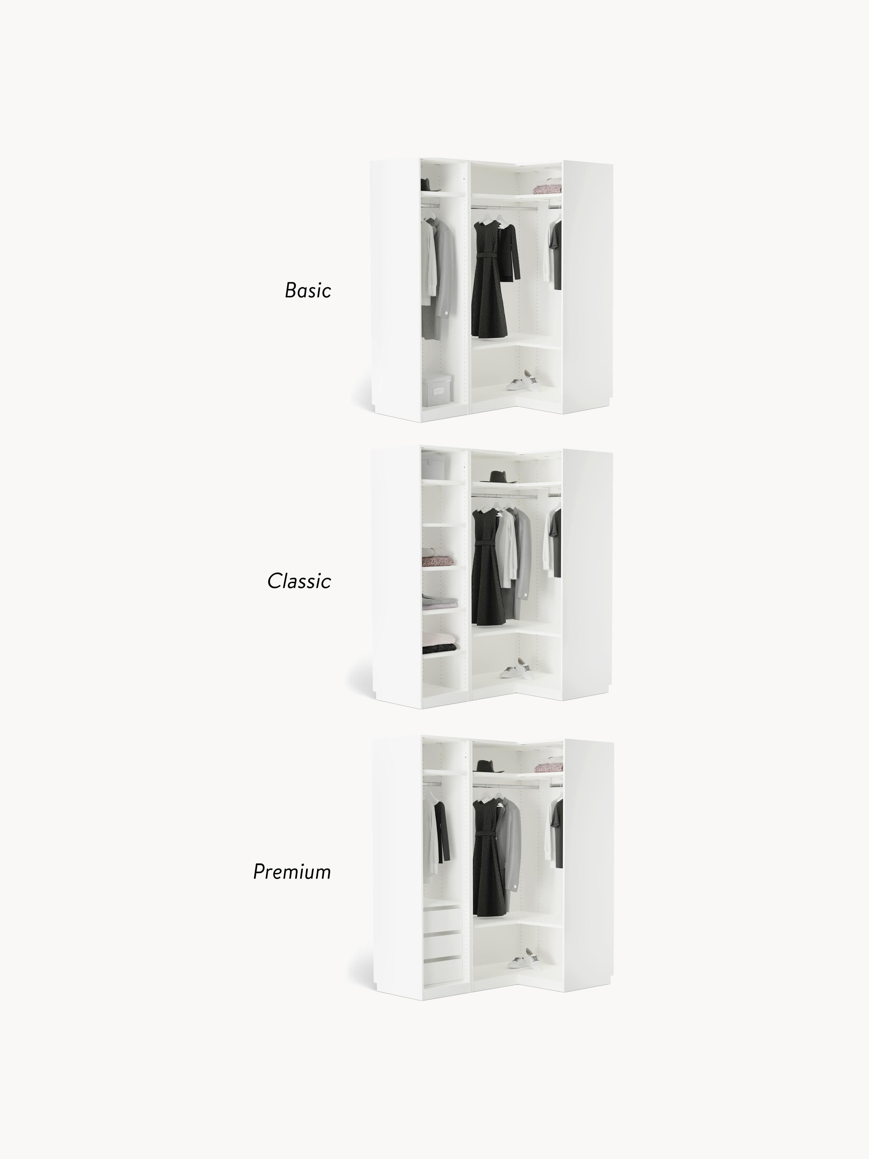 Leon Modular Corner Wardrobe, 165 cm Wide, in various sizes