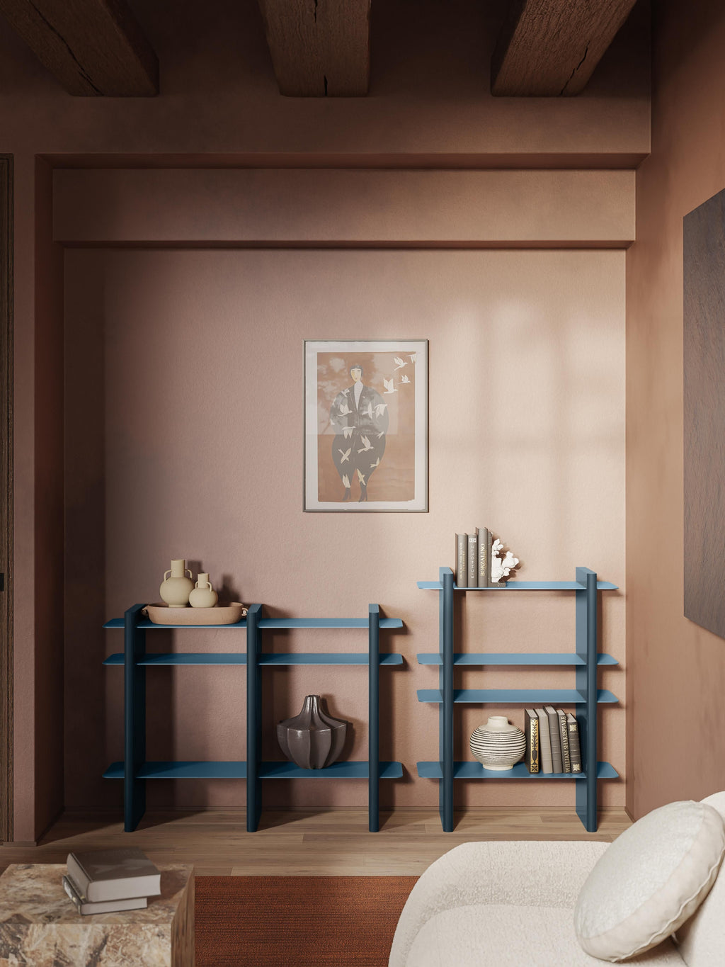 Rami Shelving Unit with Metal Elements