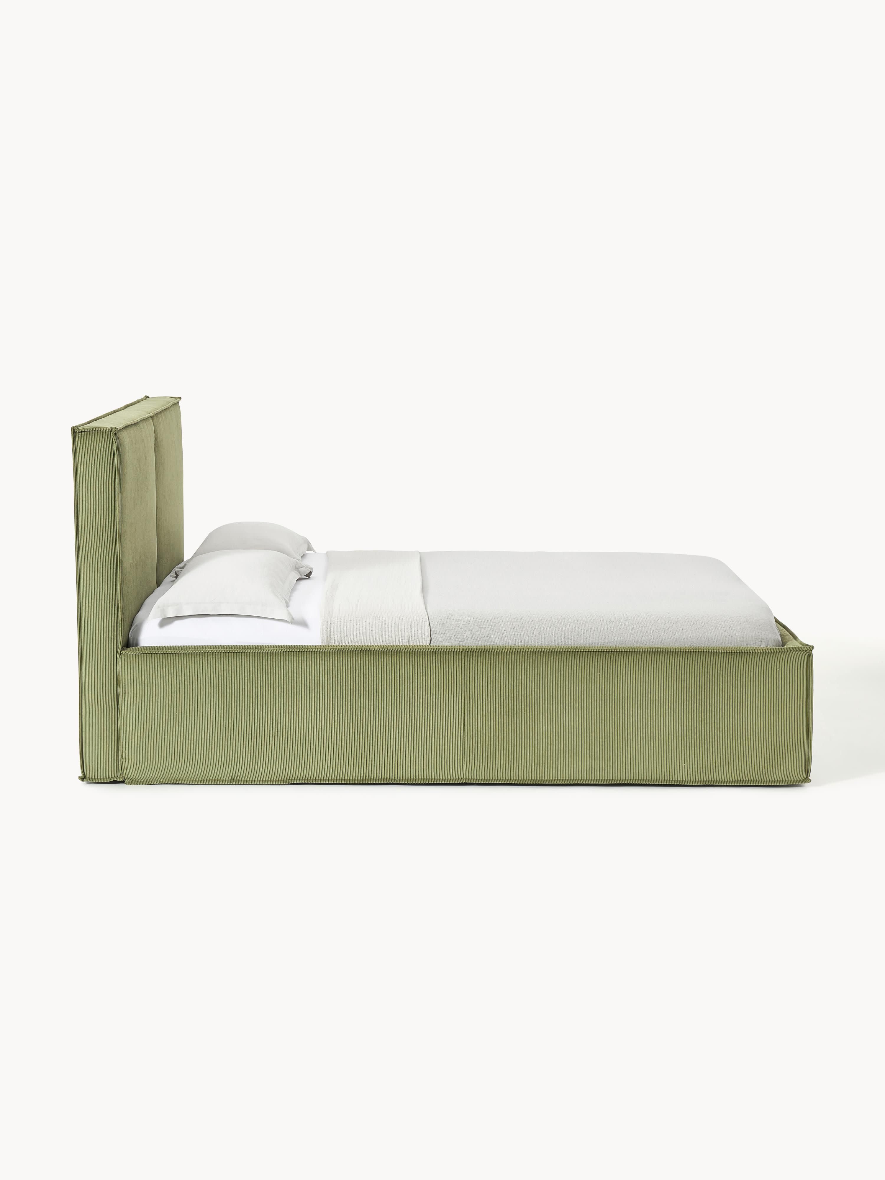 Dream Upholstered Corduroy Bed with Storage Space