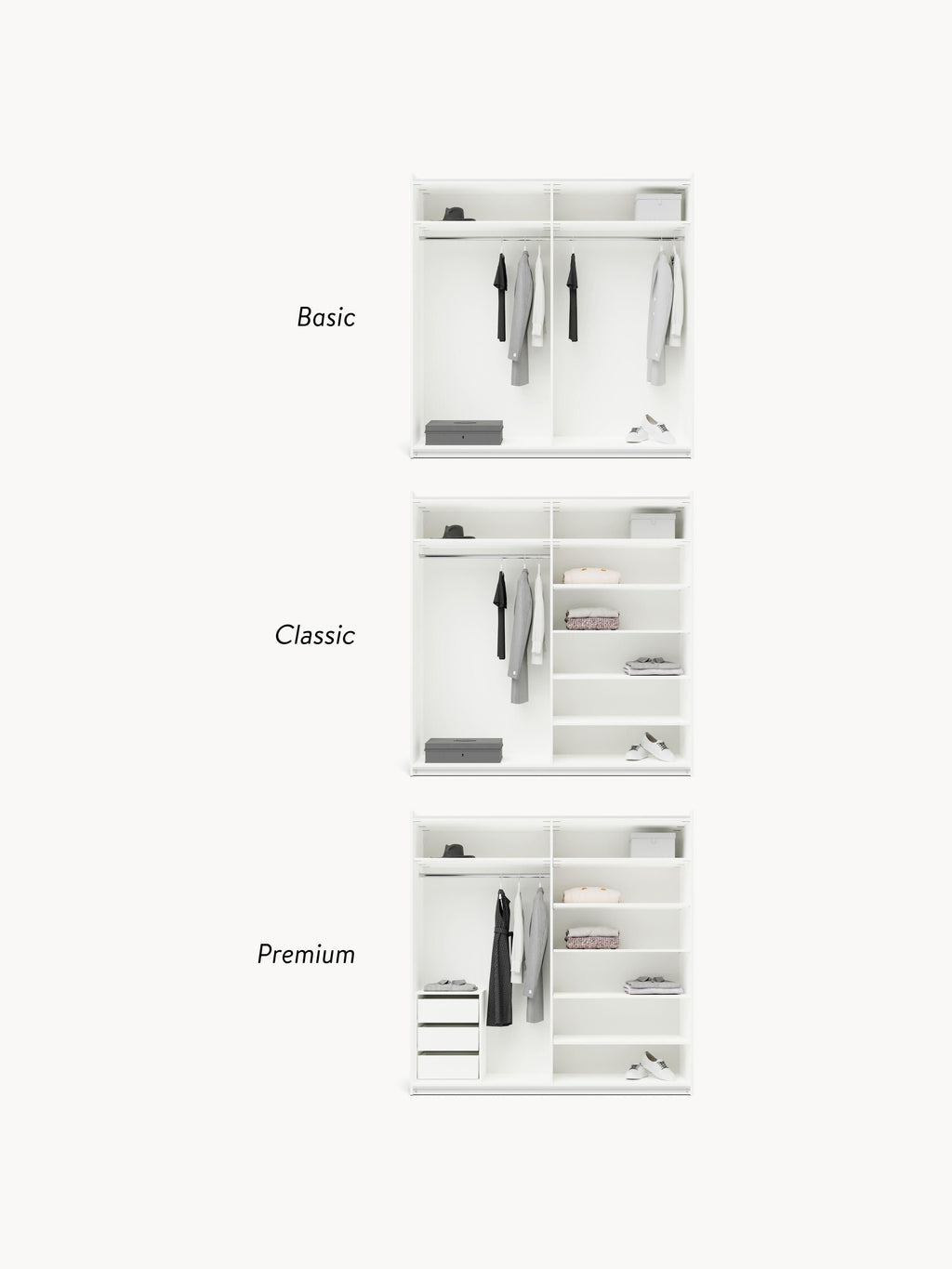 Leon Modular Sliding Door Wardrobe, 200 cm Wide, in various sizes