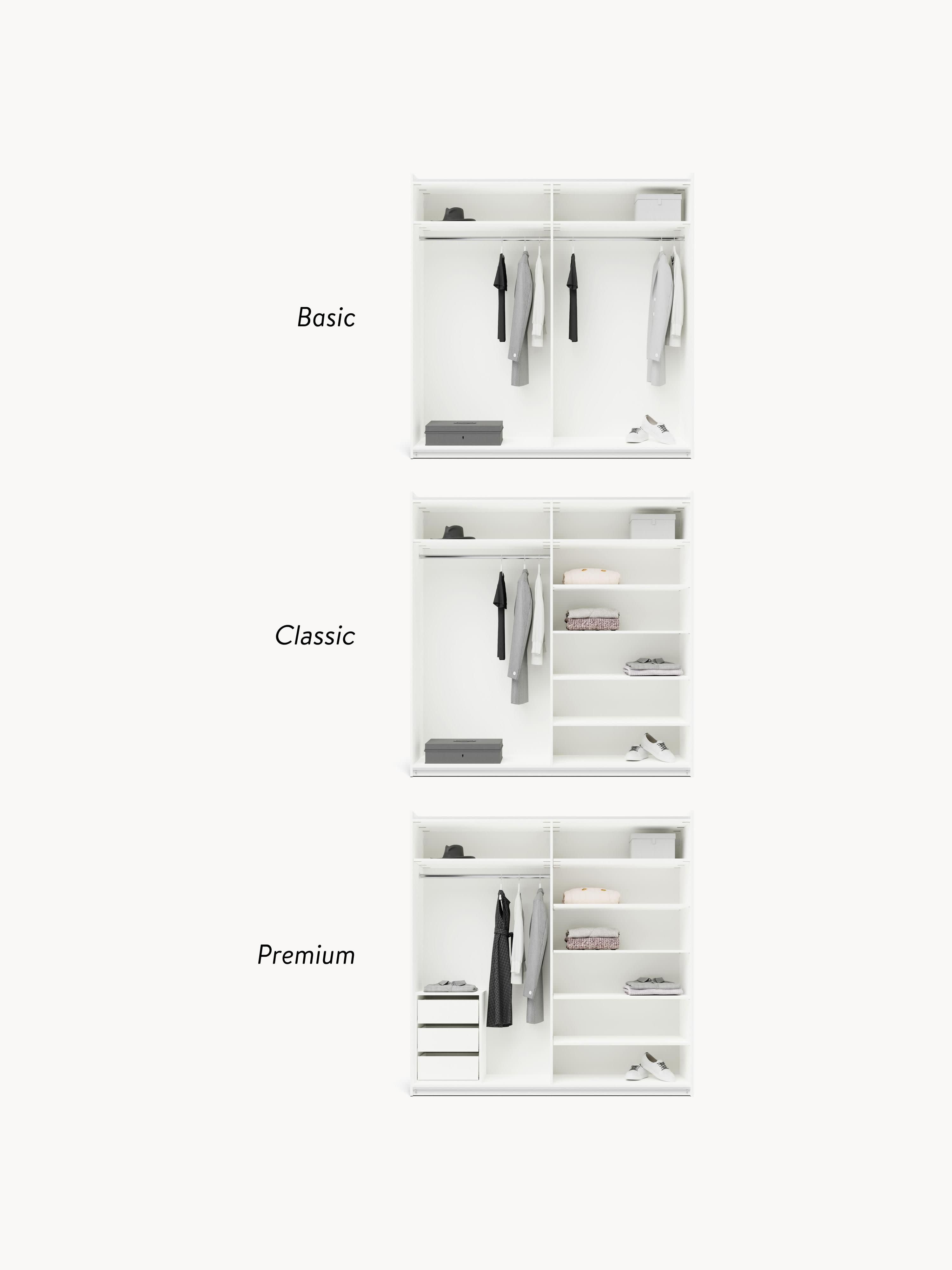 Leon Modular Sliding Door Wardrobe, 200 cm Wide, in various sizes