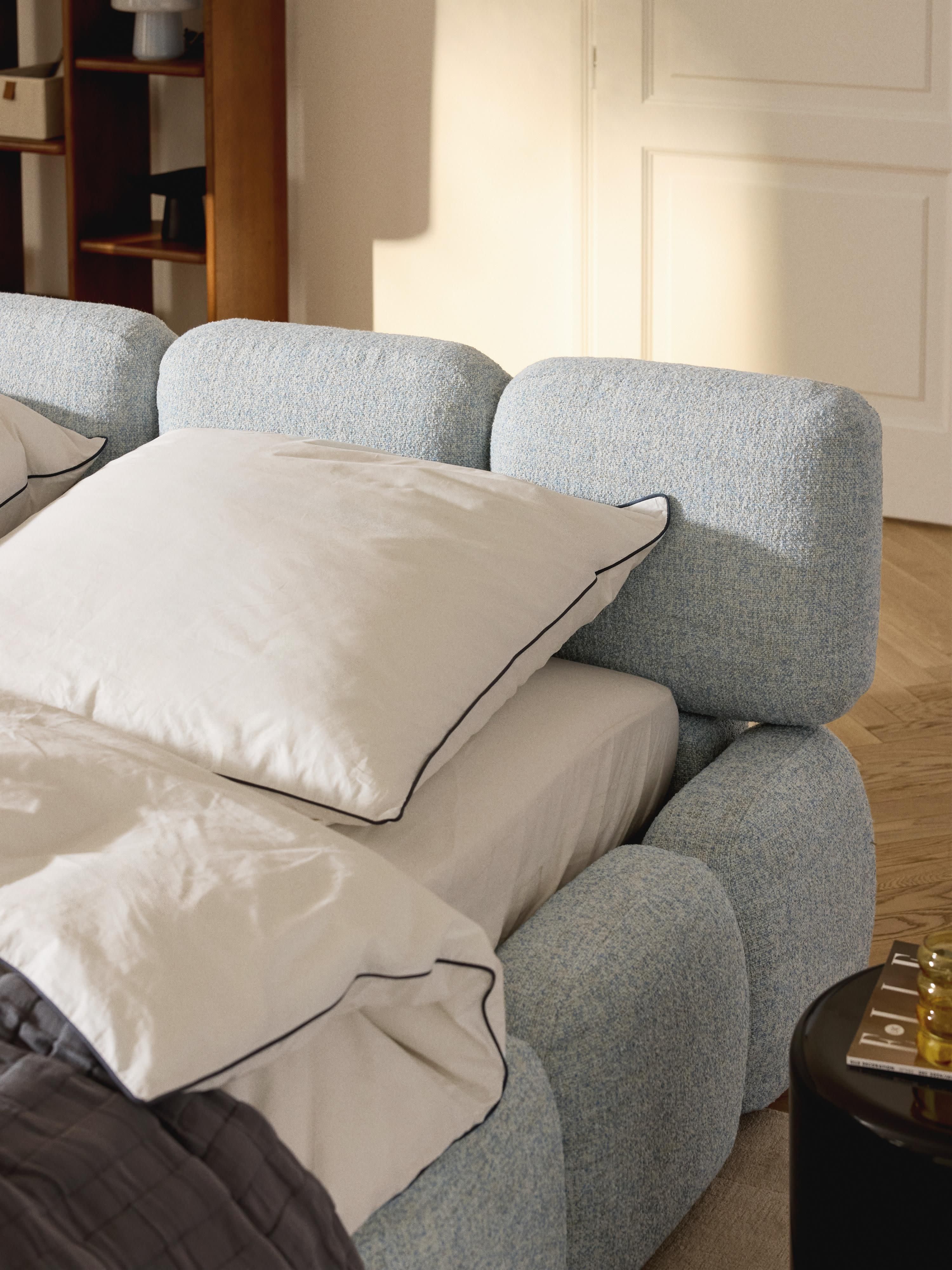 Tayla Upholstered Bouclé Bed with Storage Space