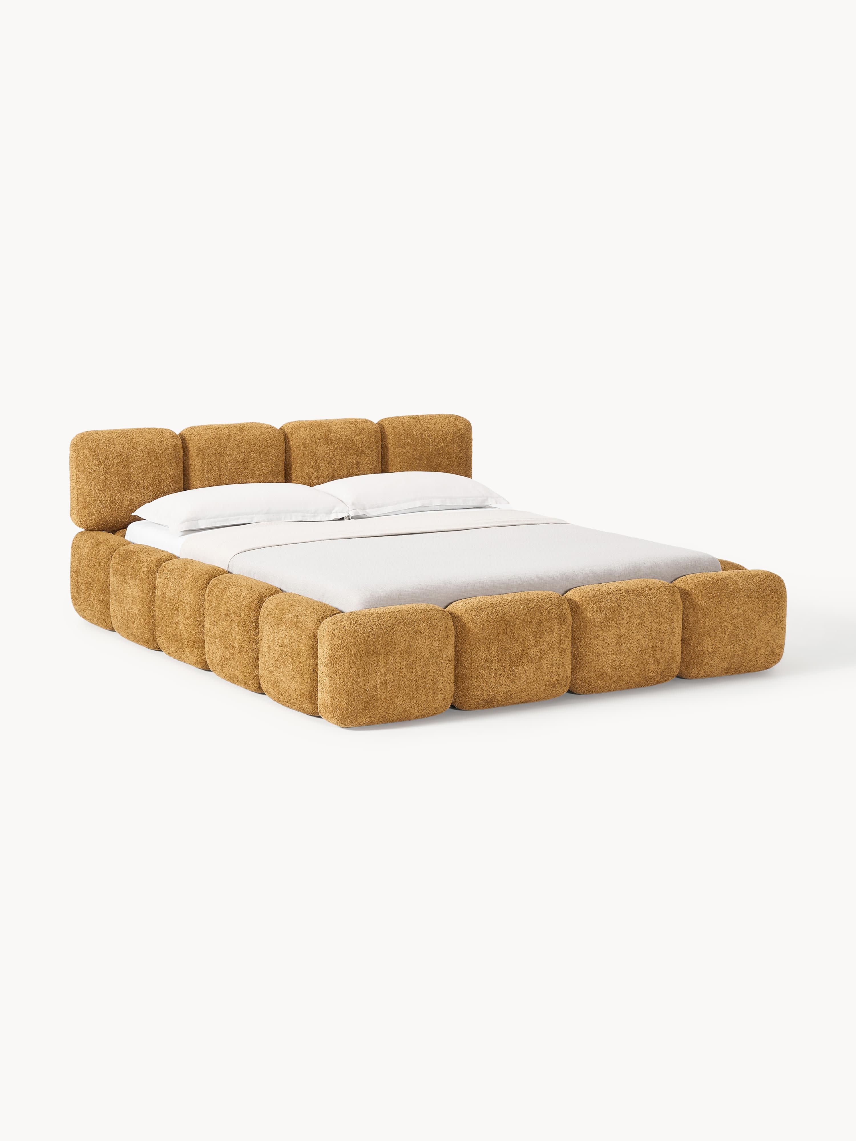 Tayla Upholstered Teddy Bouclé Bed with Storage Space