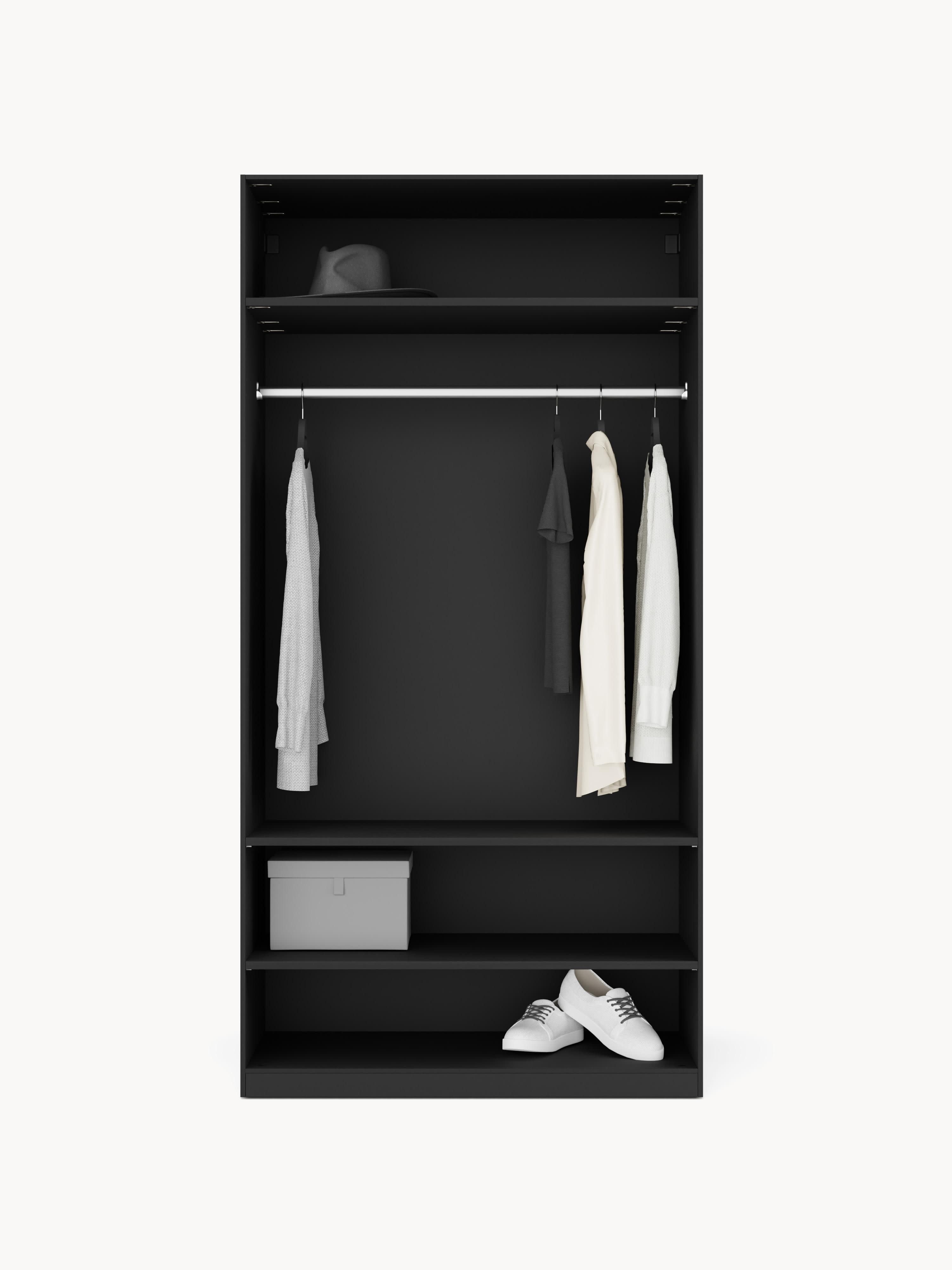 Simone Modular Hinged Door Wardrobe, 100 cm Wide, in various sizes
