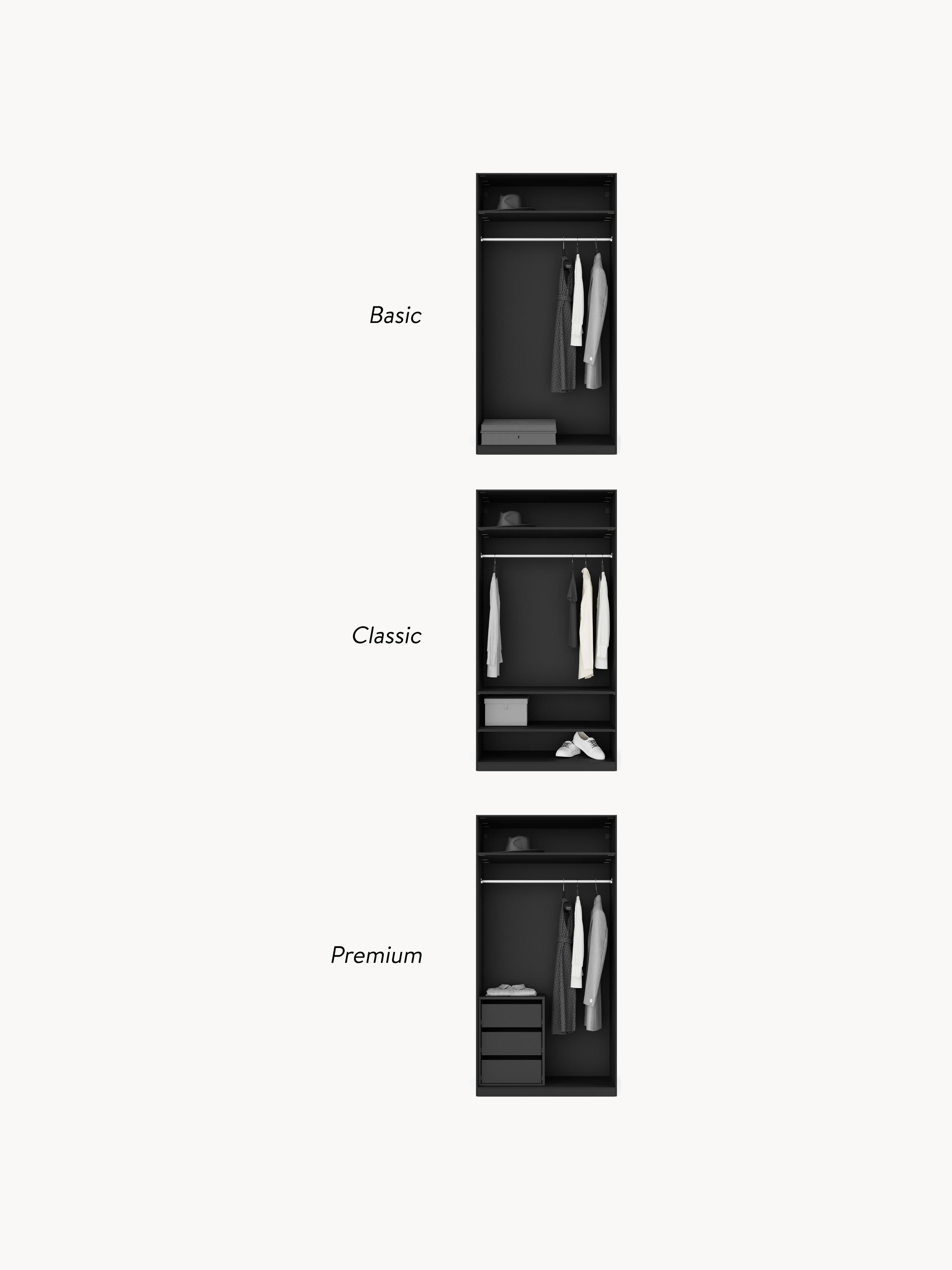 Simone Modular Hinged Door Wardrobe, 100 cm Wide, in various sizes