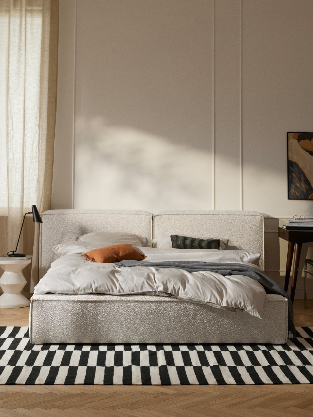 Lennon Upholstered Bouclé Bed