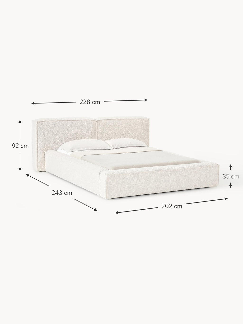 Lennon Upholstered Bouclé Bed