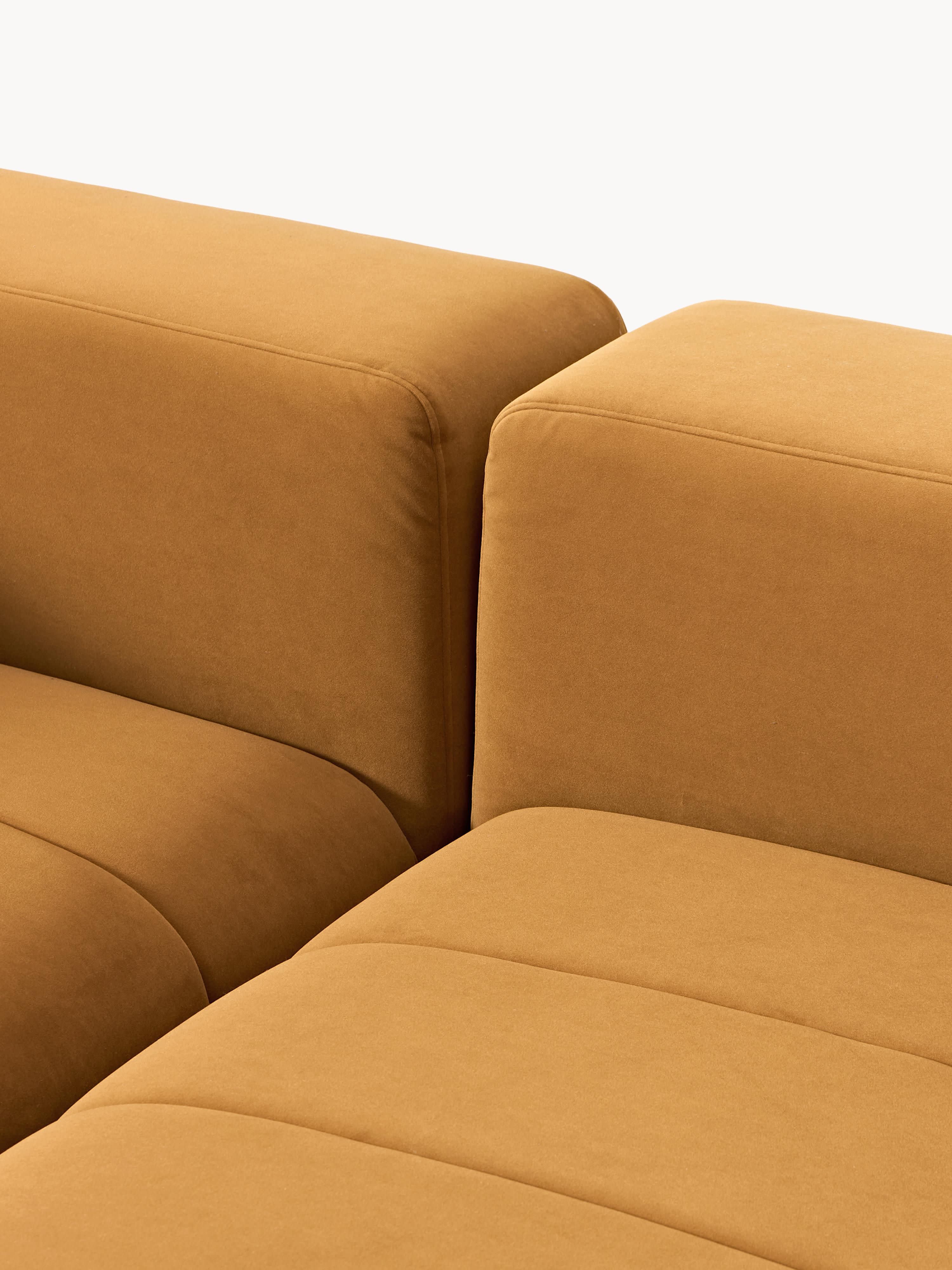 Lena Modular Velvet Sofa (2-seater) with Ottoman (left/right)
