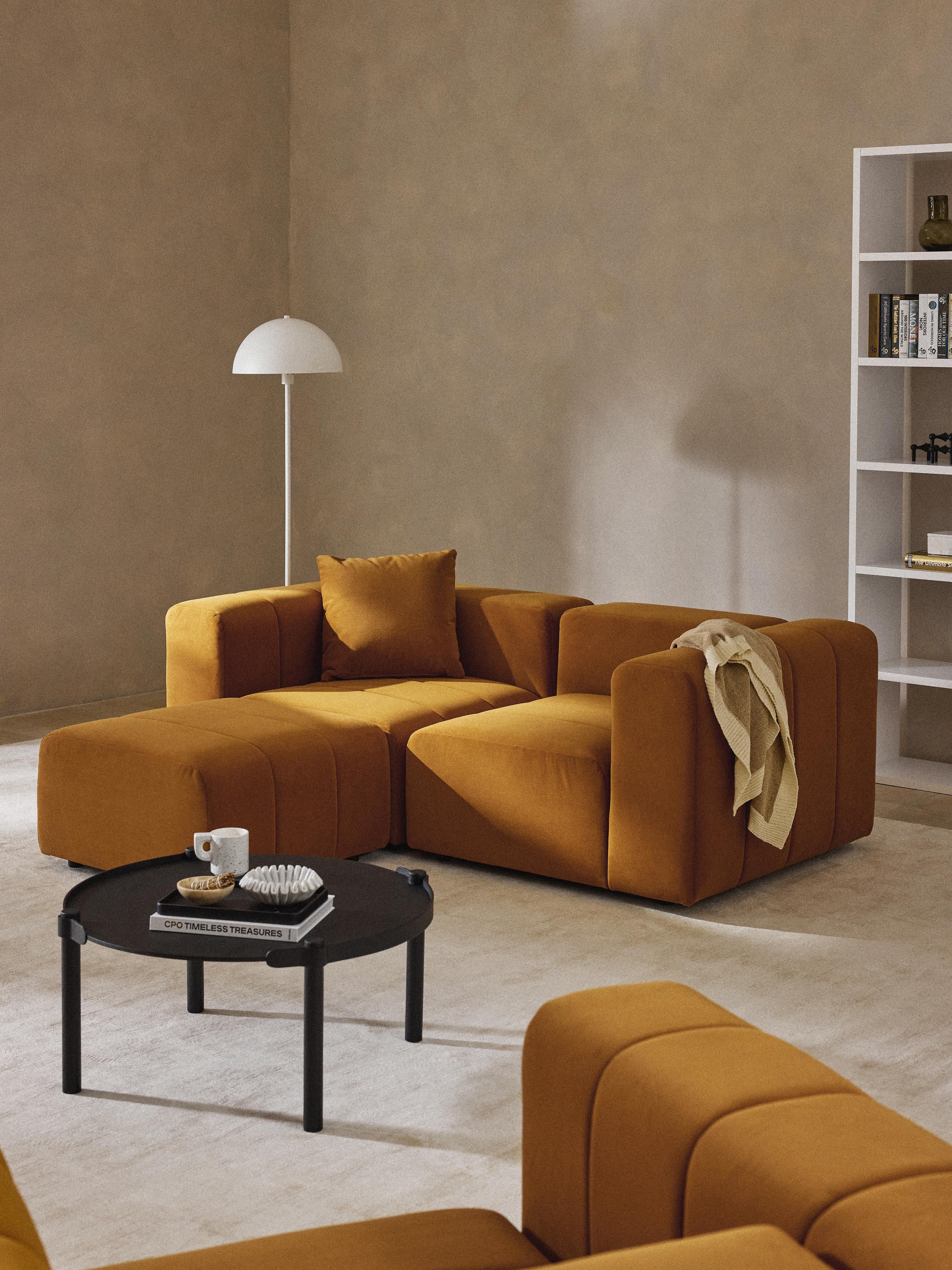 Lena Modular Velvet Sofa (2-seater) with Ottoman (left/right)