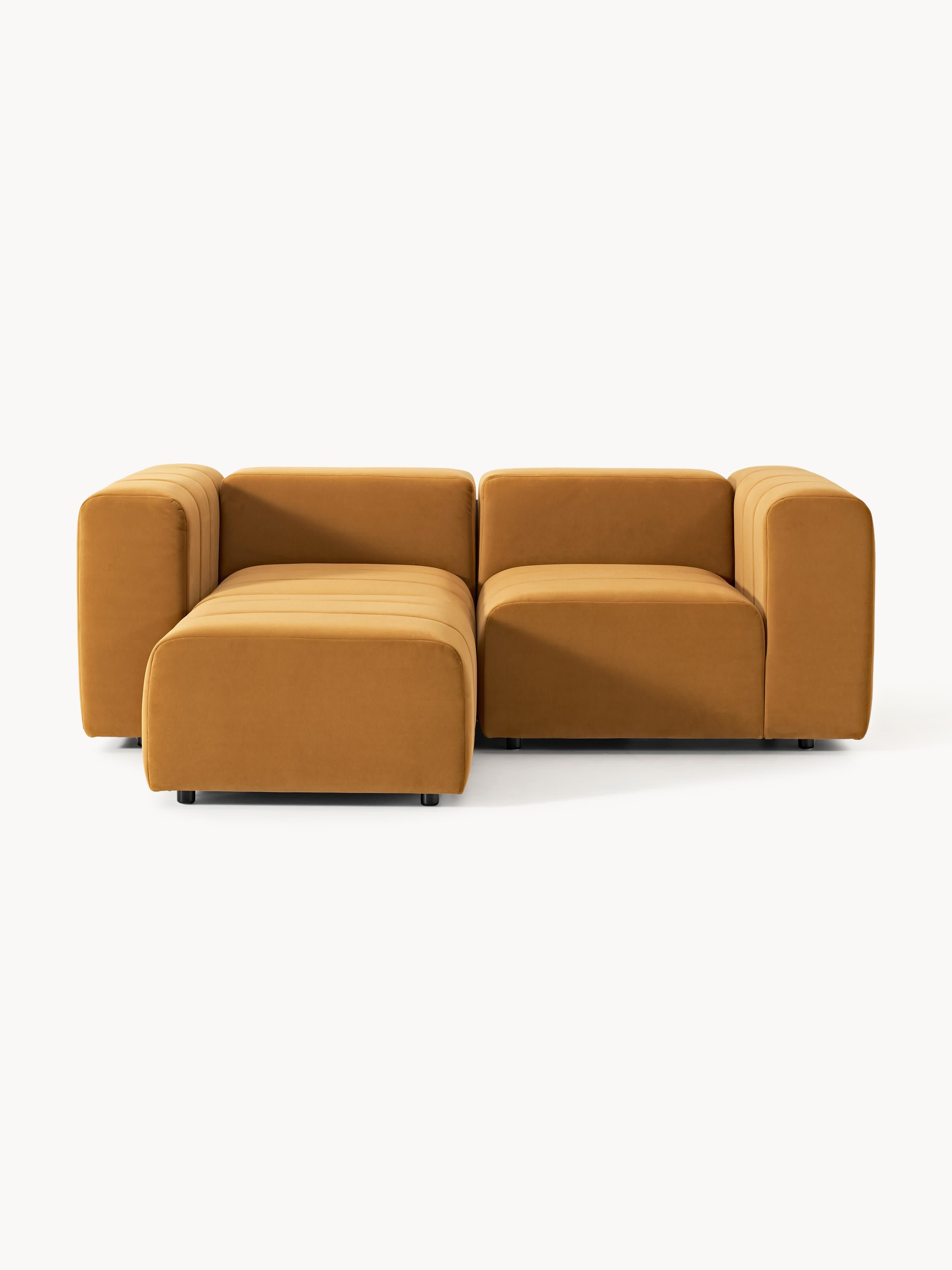 Lena Modular Velvet Sofa (2-seater) with Ottoman (left/right)