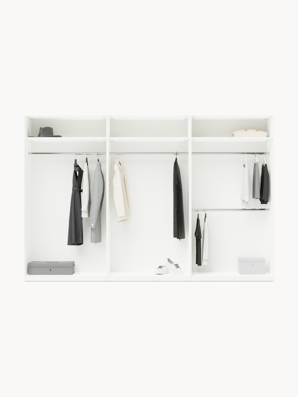 Charlotte Modular Hinged Door Wardrobe, 100 cm Wide, in various sizes