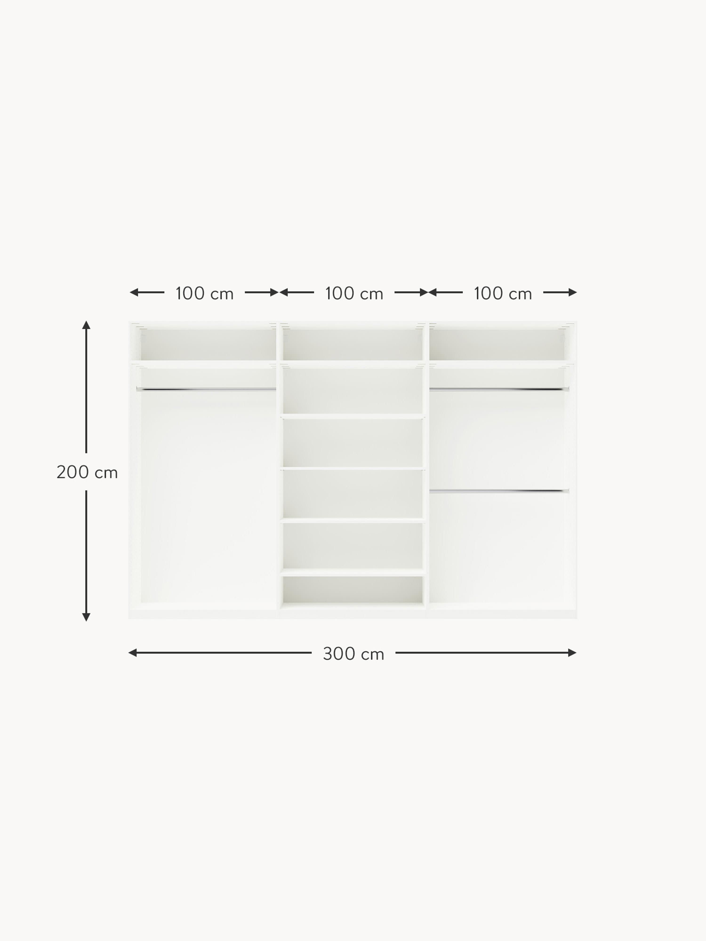 Charlotte Modular Hinged Door Wardrobe, 100 cm Wide, in various sizes