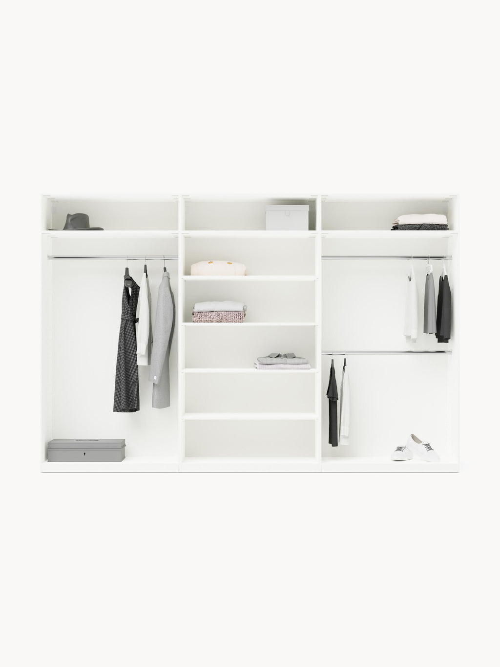 Charlotte Modular Hinged Door Wardrobe, 300 cm Wide, in various sizes