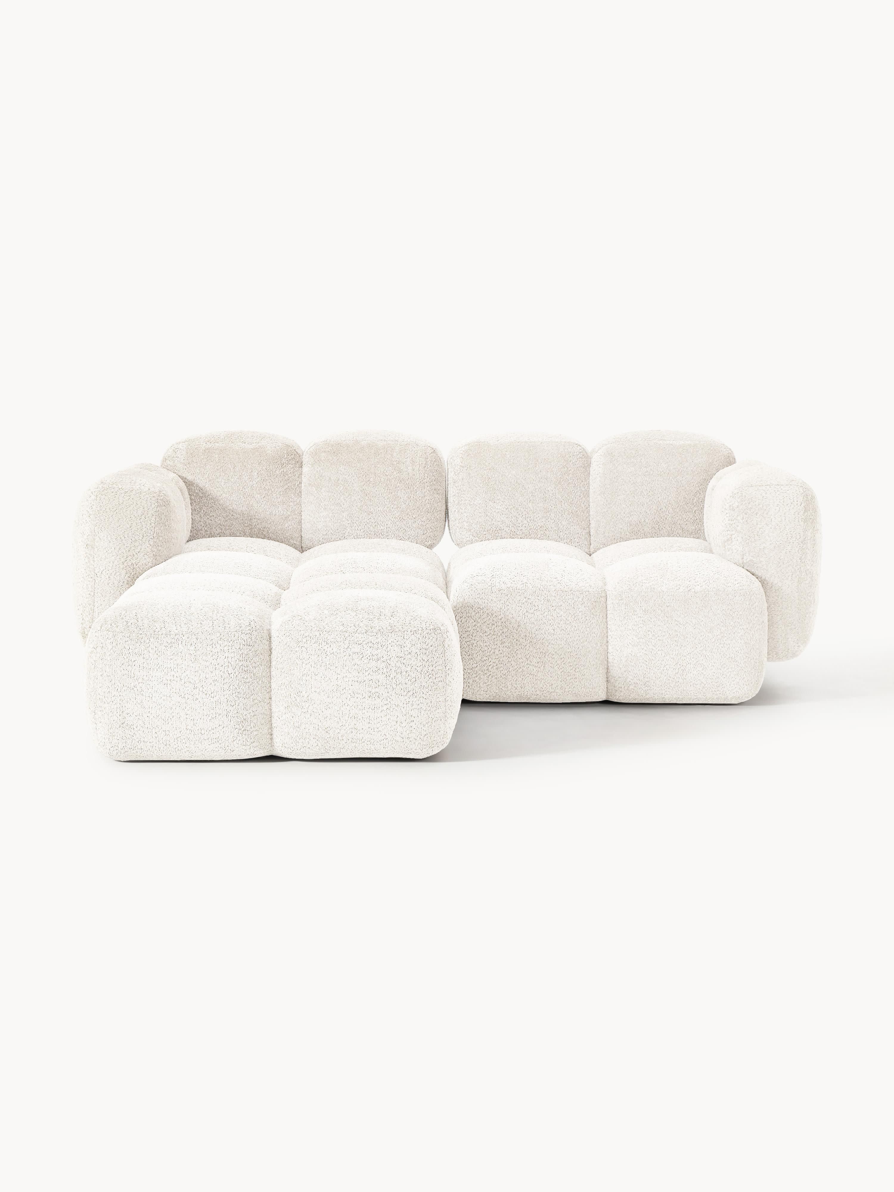 Tayla Modular Teddy-Bouclé Sofa (2-seater) with Ottoman (left/right)