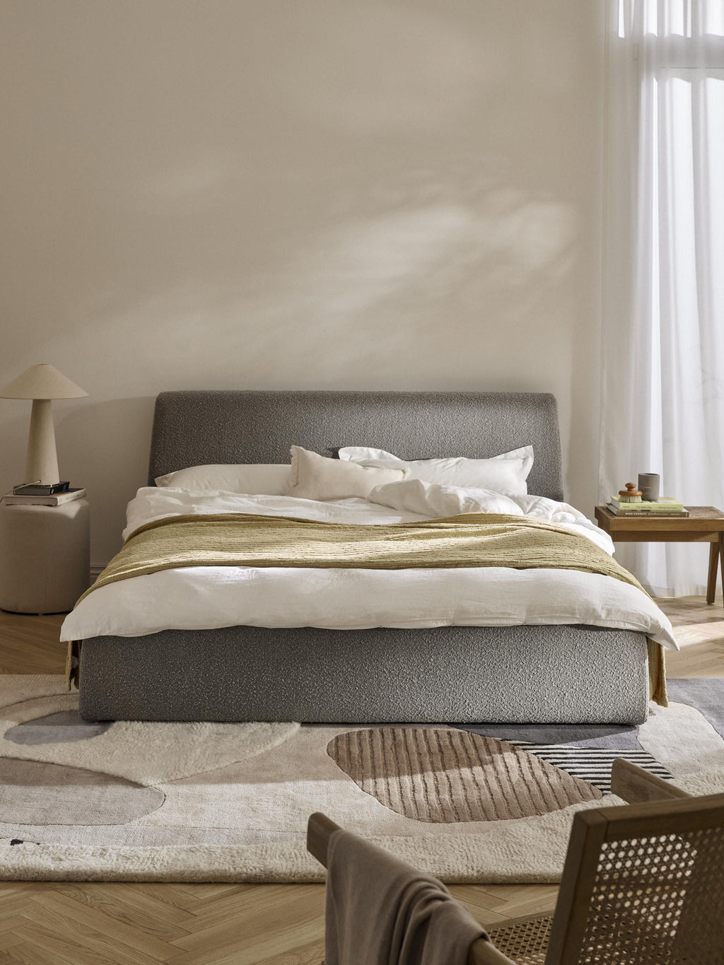 Cloud Upholstered Bouclé Bed