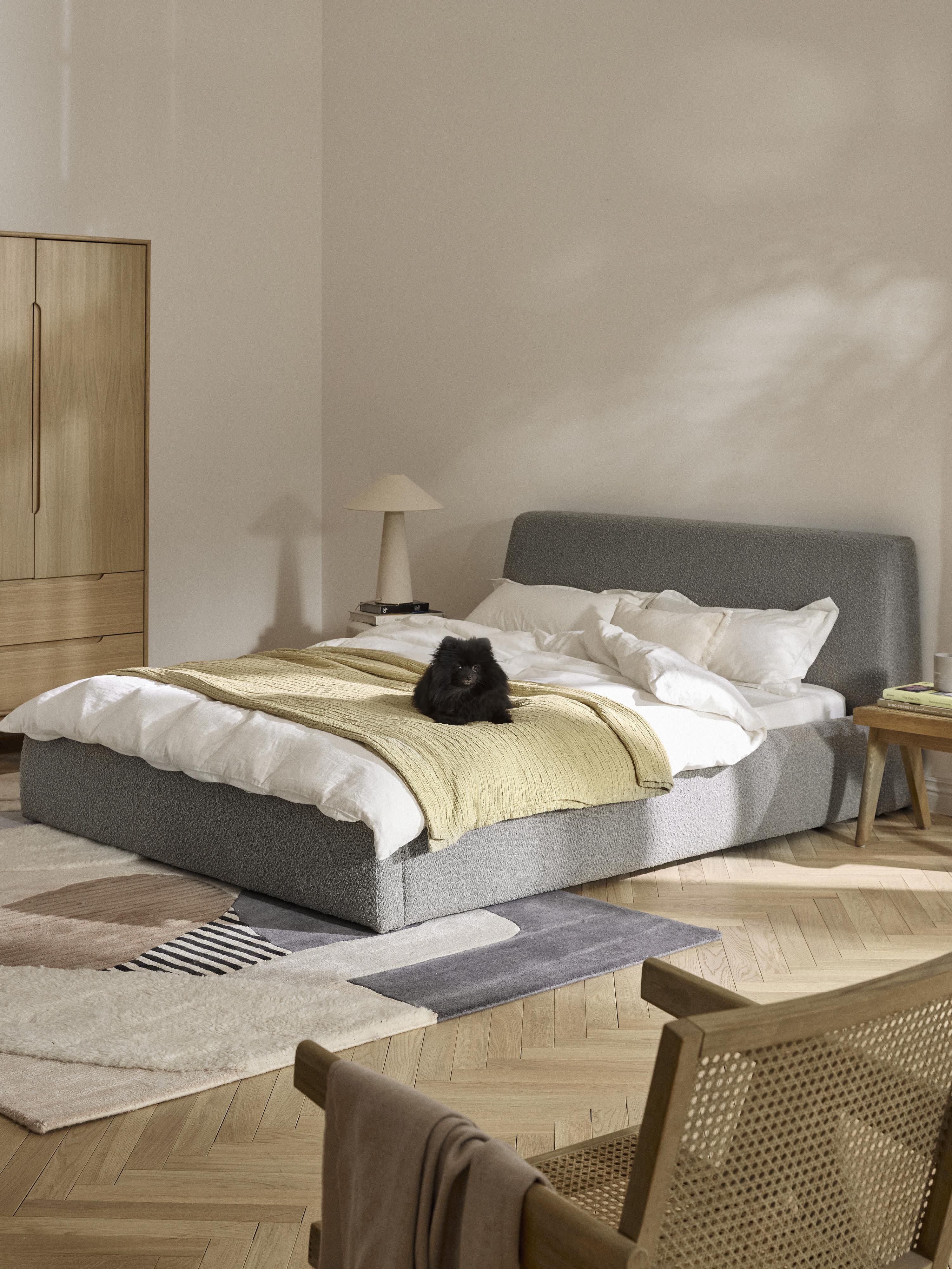 Cloud Upholstered Bouclé Bed