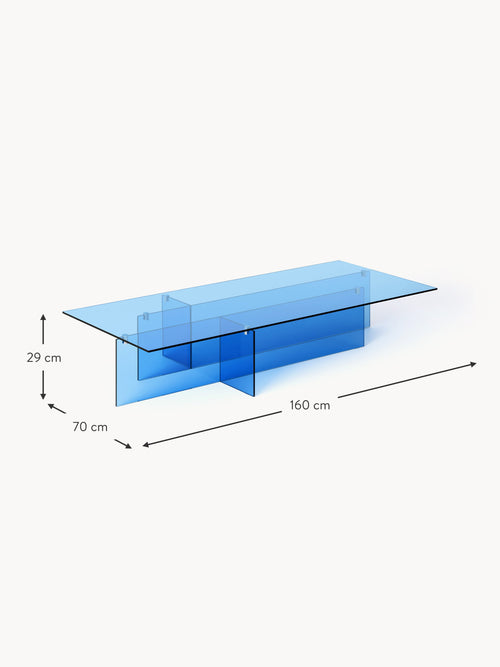 Anouk Large Glass Coffee Table, W 160 cm