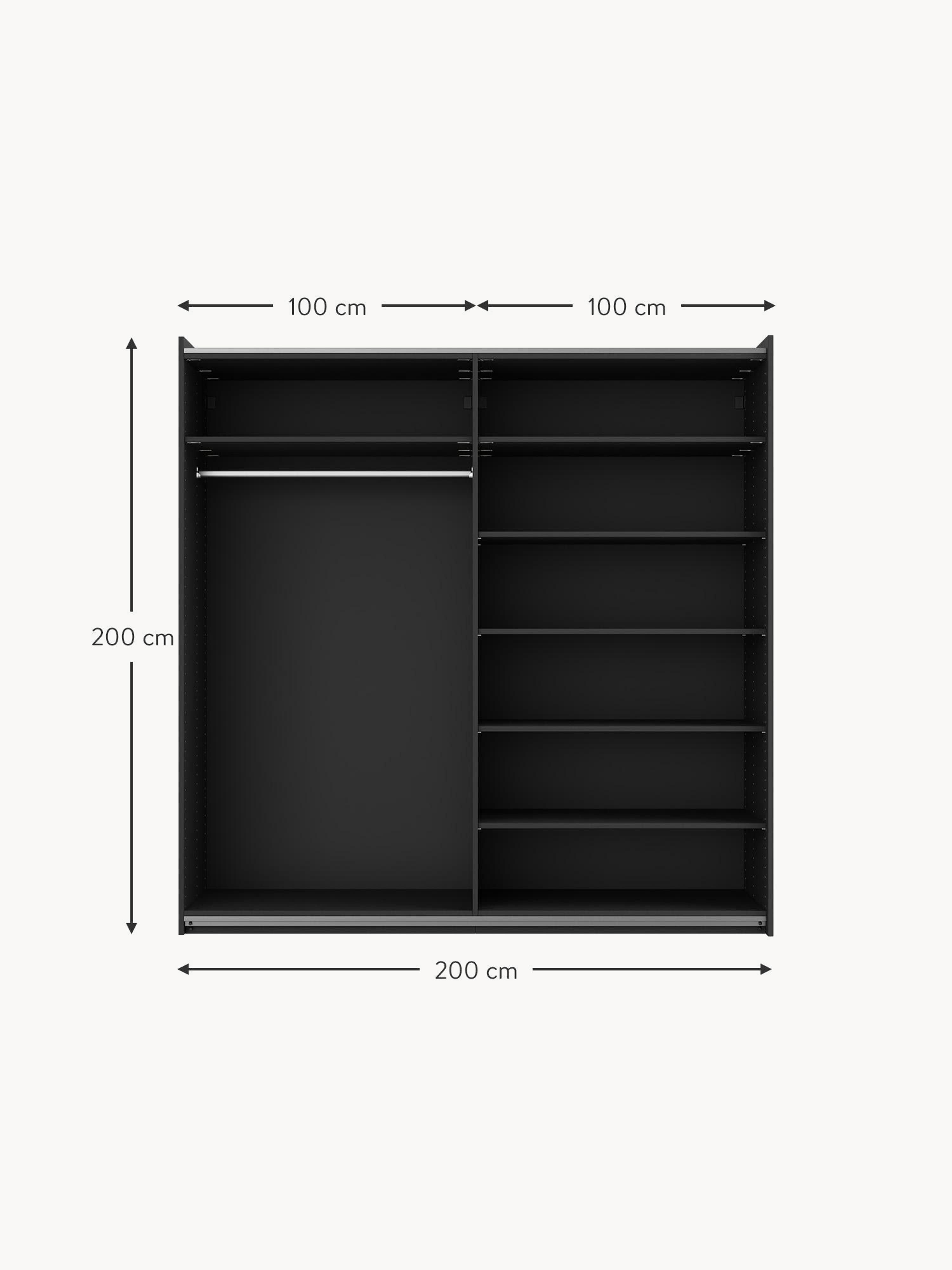 Leon Modular Sliding Door Wardrobe, 200 cm Wide, in various sizes