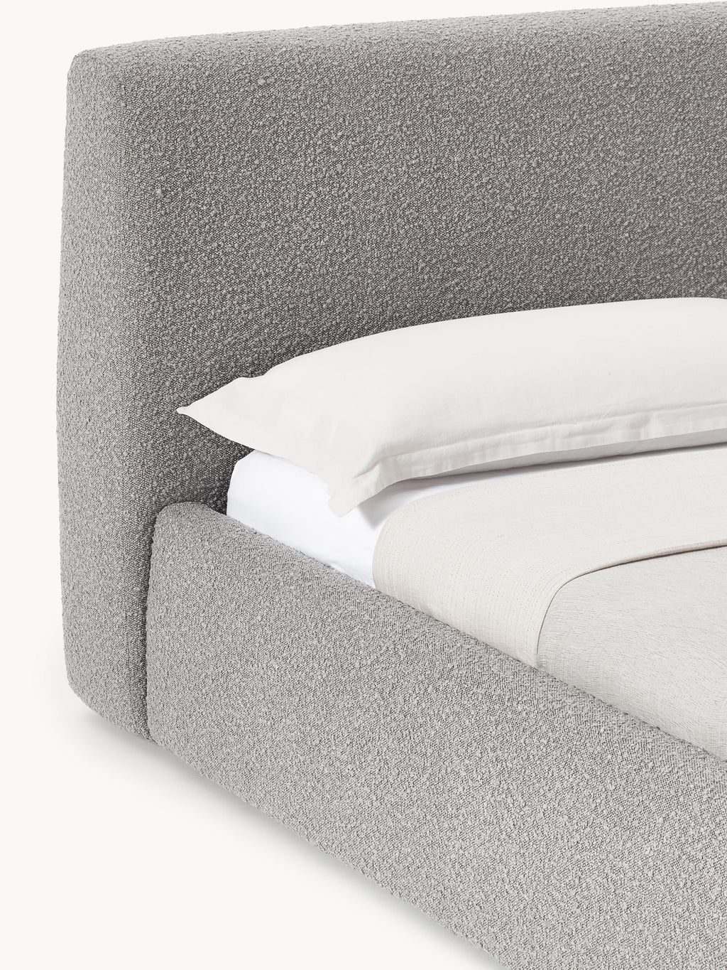 Cloud Upholstered Bouclé Bed with Storage Space