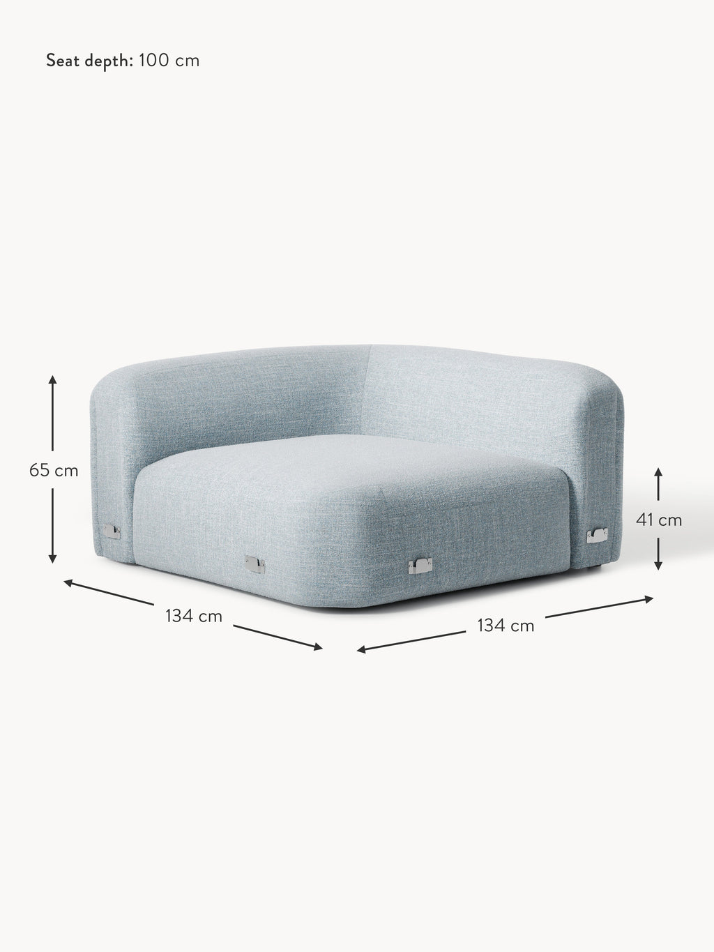 Wolke Round Bouclé Corner Module
