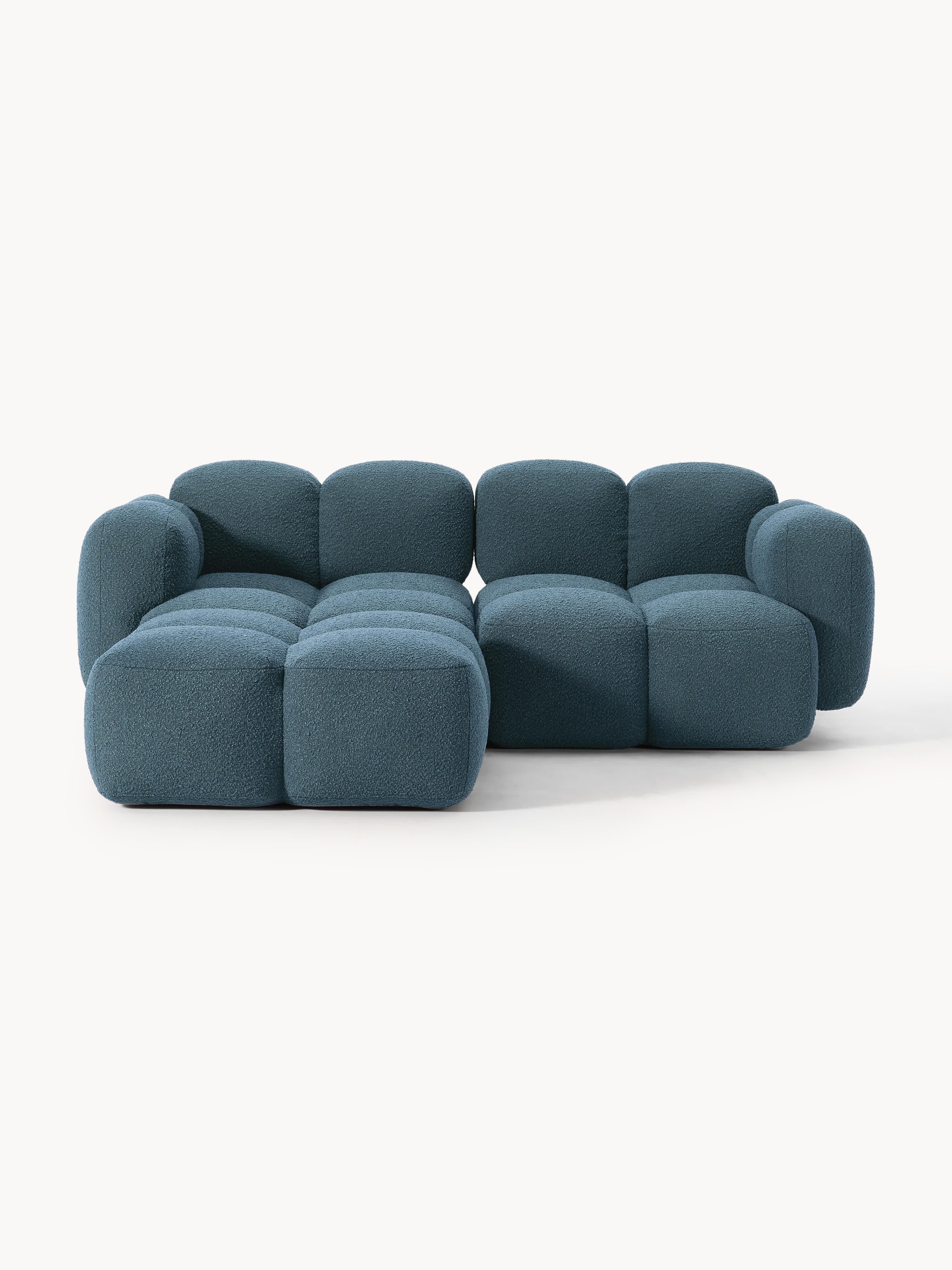 Tayla Bouclé Modular Sofa (2-seater) with Ottoman (left/right)