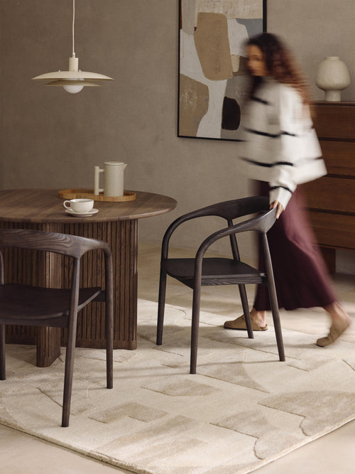 Camille Ash Wood Dining Chair with Armrests