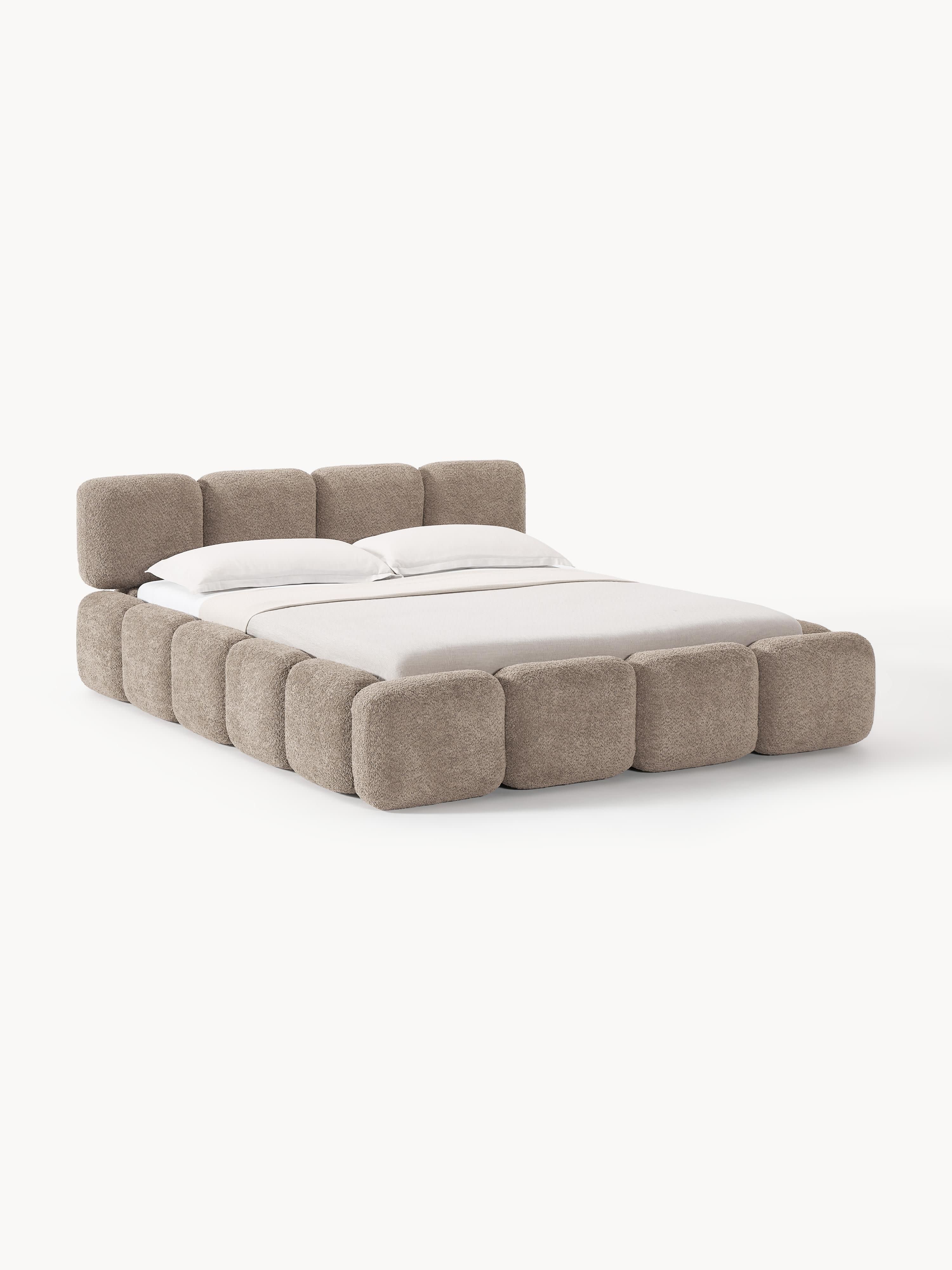 Gallery image 1 - Upholstered Teddy Bouclé Bed Tayla