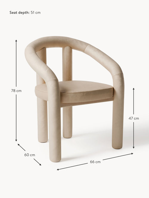 Calan Velvet Arm Chair