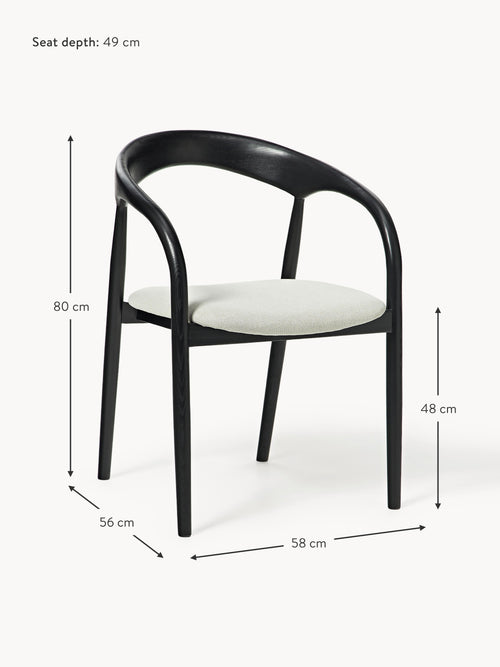 Camille Ash Wood Dining Chair with Seat Cushion