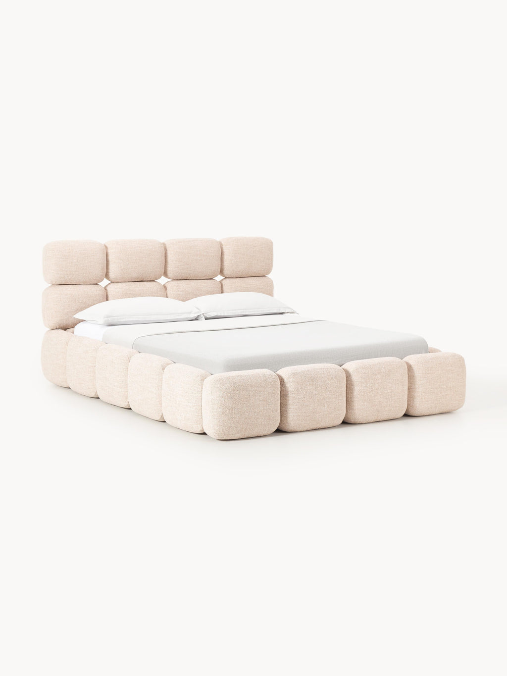 Gallery image 1 - Upholstered Bouclé Bed Tayla with Storage Space