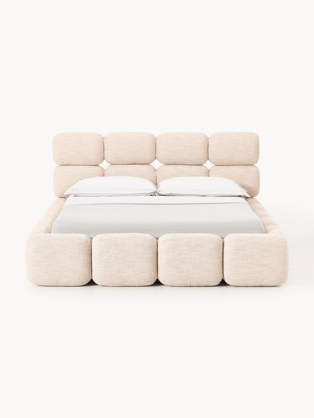 Tayla Upholstered Bouclé Bed with Storage Space