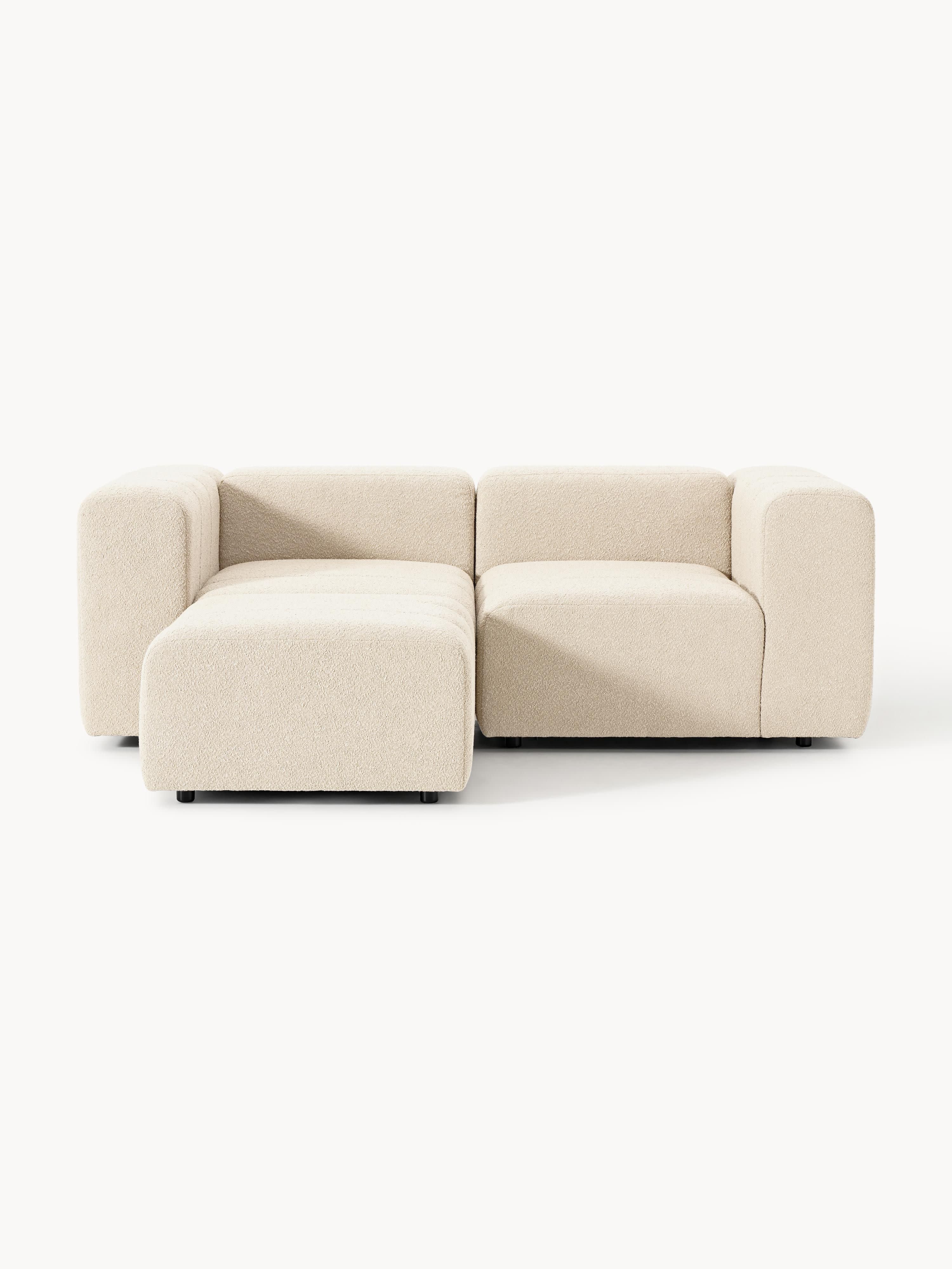 Gallery image 1 - Bouclé Modular Sofa Lena (2-seater) with Ottoman (left/right)