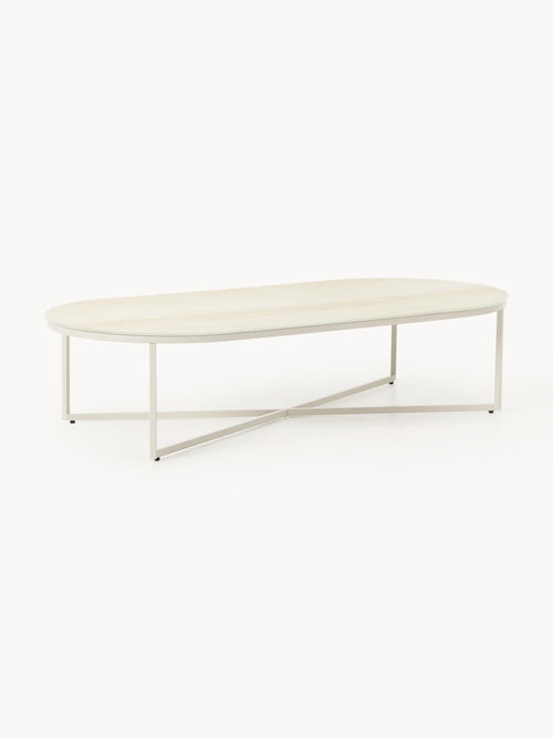 Gallery image 1 - Oval Coffee Table Antigua with Marble Effect Glass Top