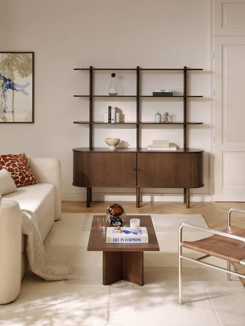 Calary Large Shelving Unit with Fluted Front