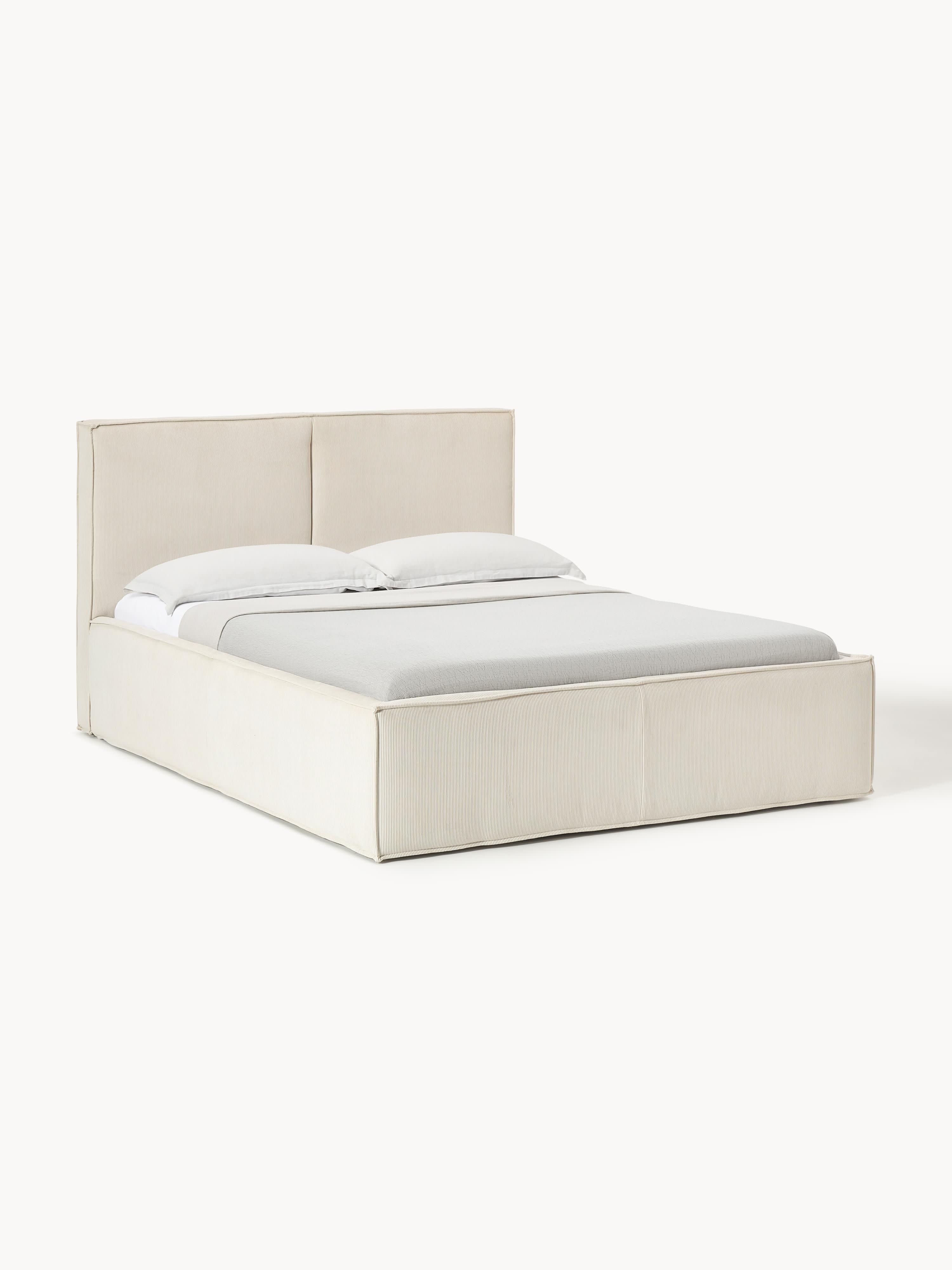 Gallery image 1 - Upholstered Corduroy Bed Dream with Storage Space