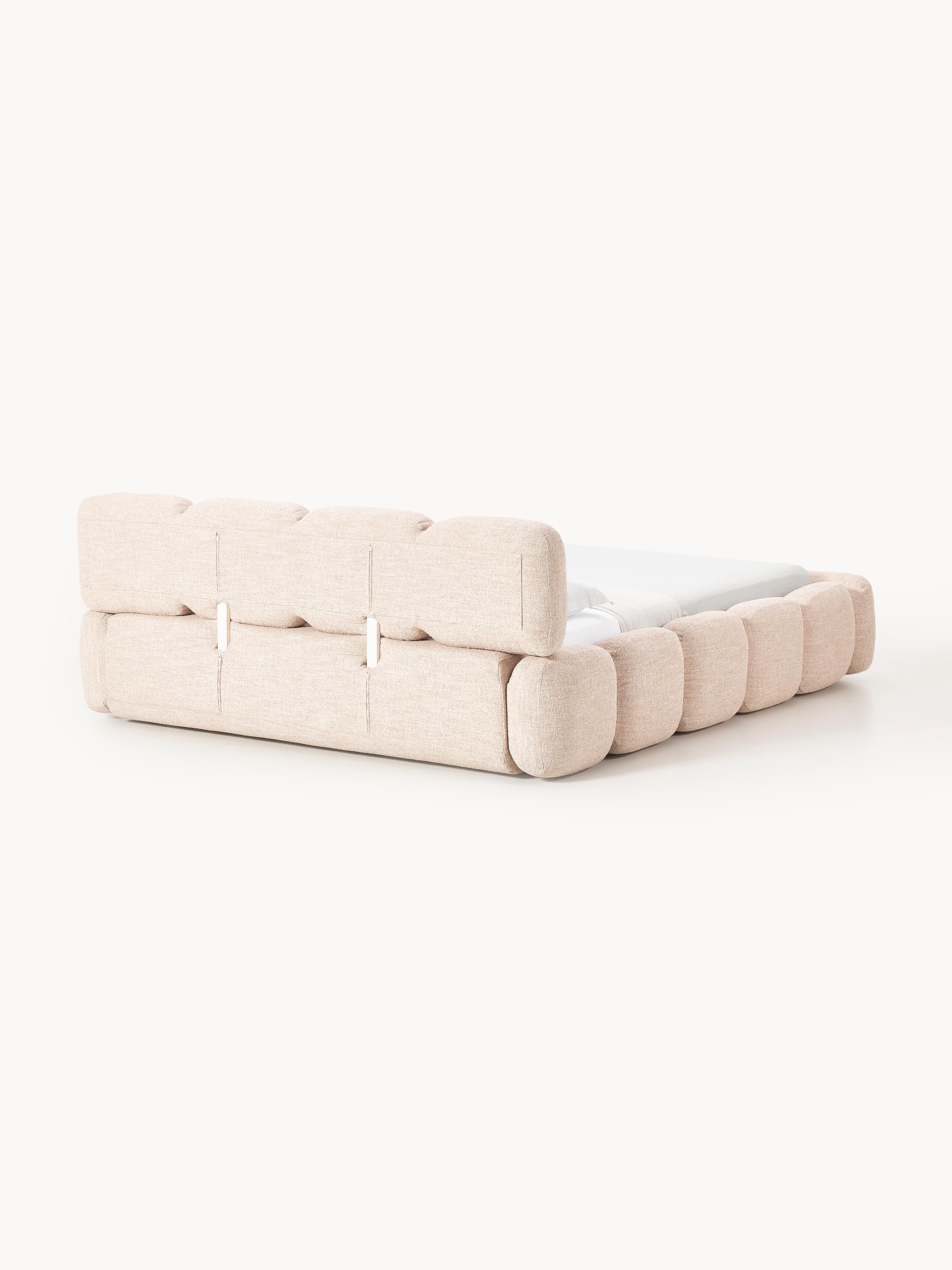 Tayla Upholstered Bouclé Bed with Storage Space