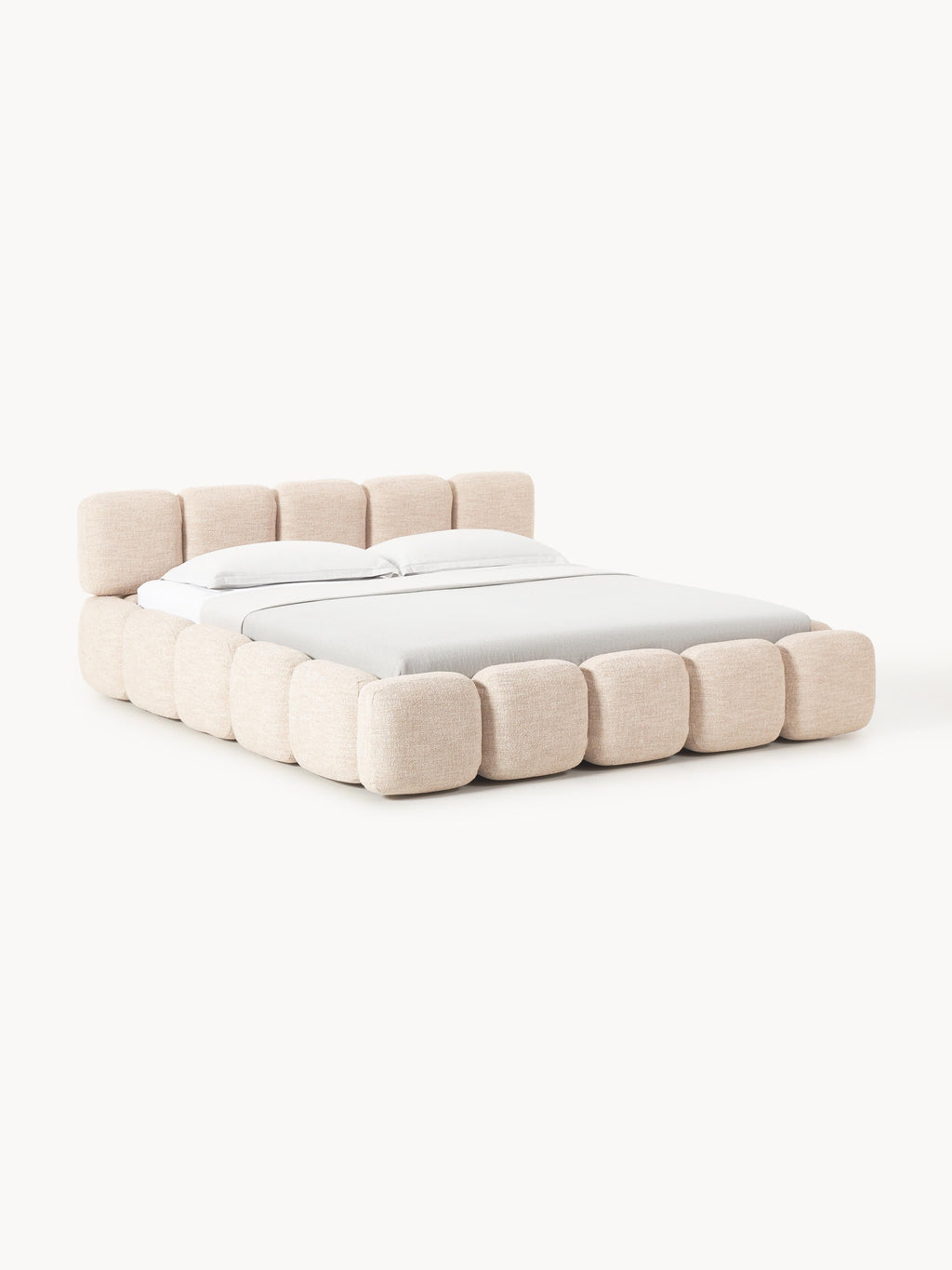 Tayla Upholstered Bouclé Bed with Storage Space