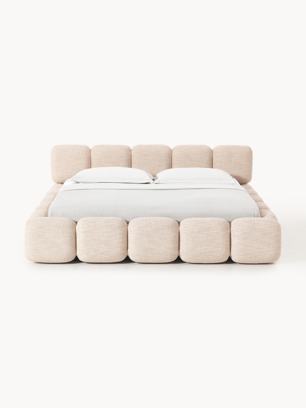 Tayla Upholstered Bouclé Bed with Storage Space