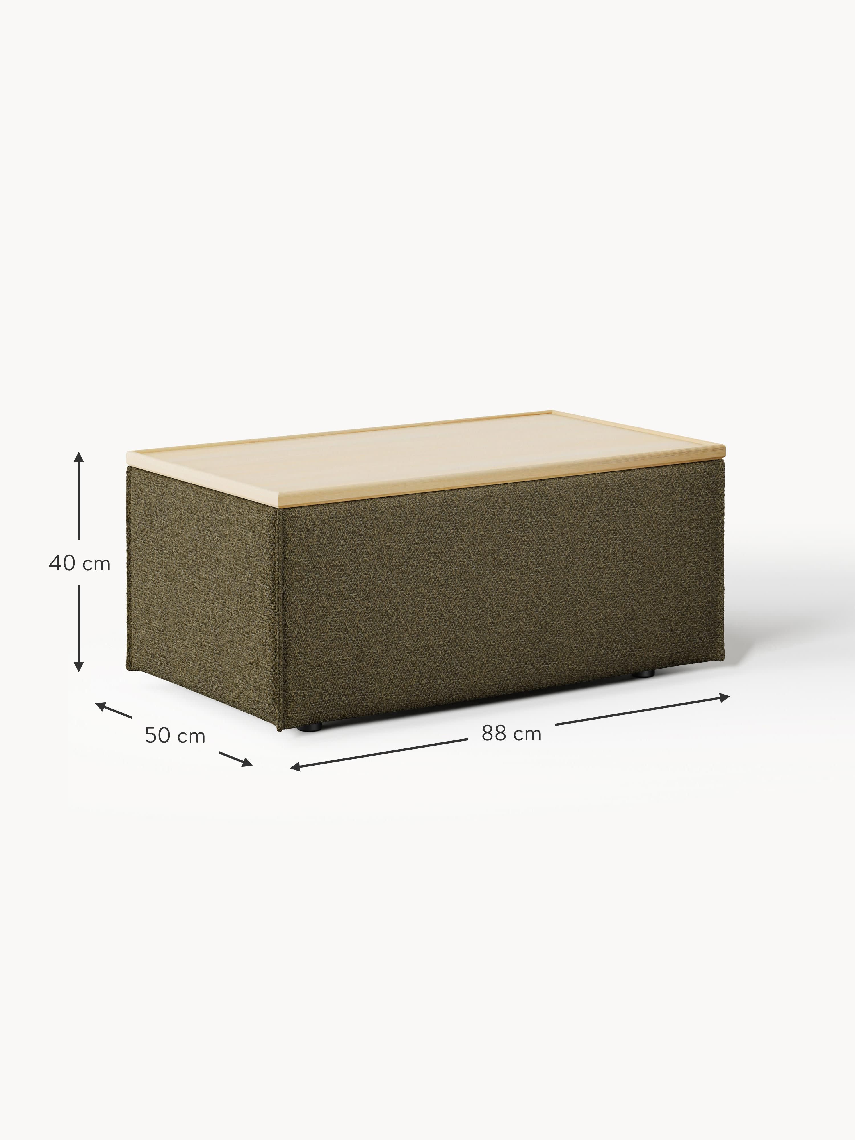 Lennon Bouclé Ottoman with Storage