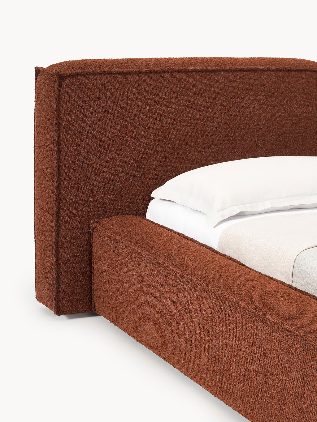 Lennon Upholstered Bouclé Bed with Storage Space