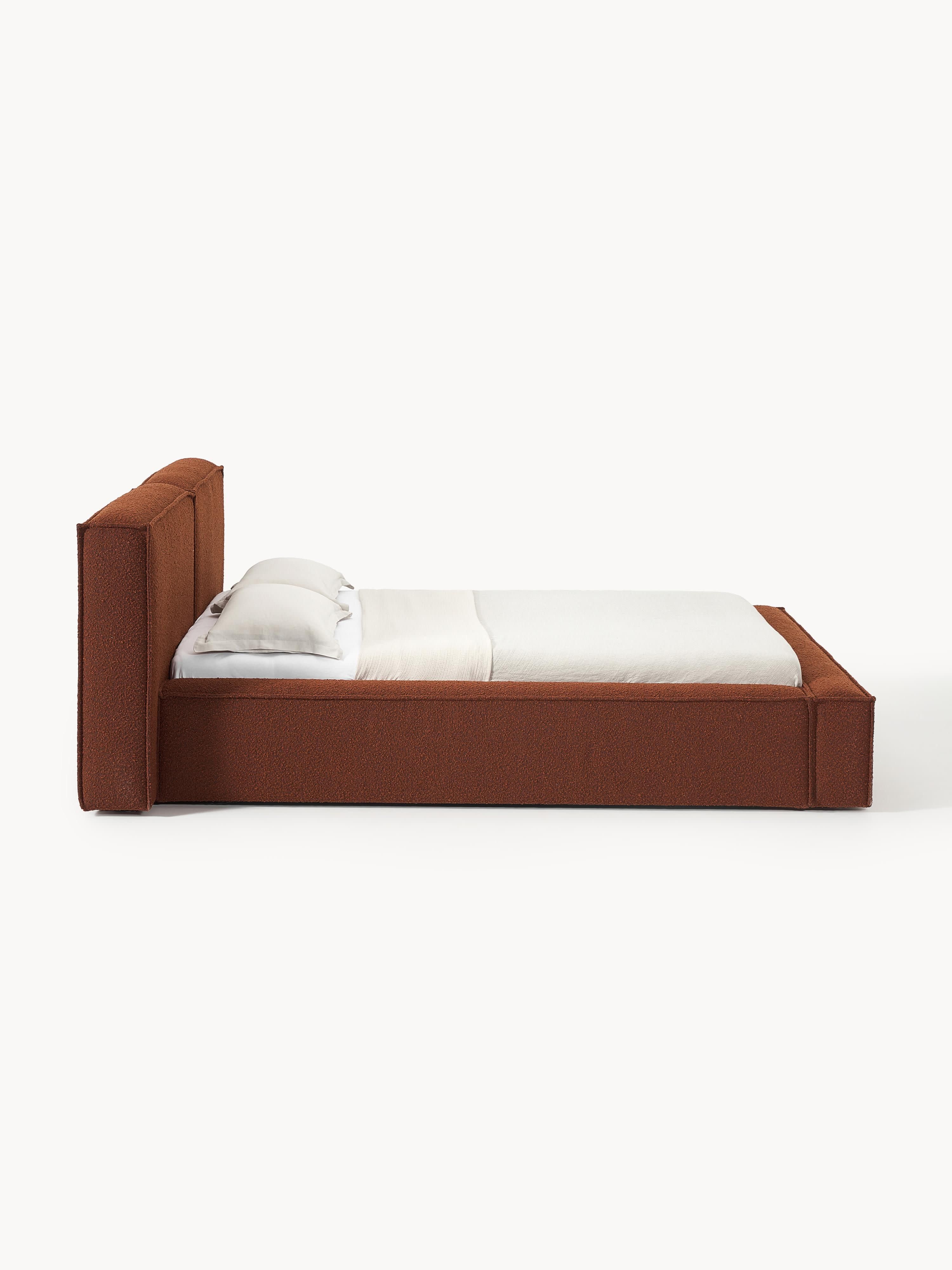 Lennon Upholstered Bouclé Bed with Storage Space