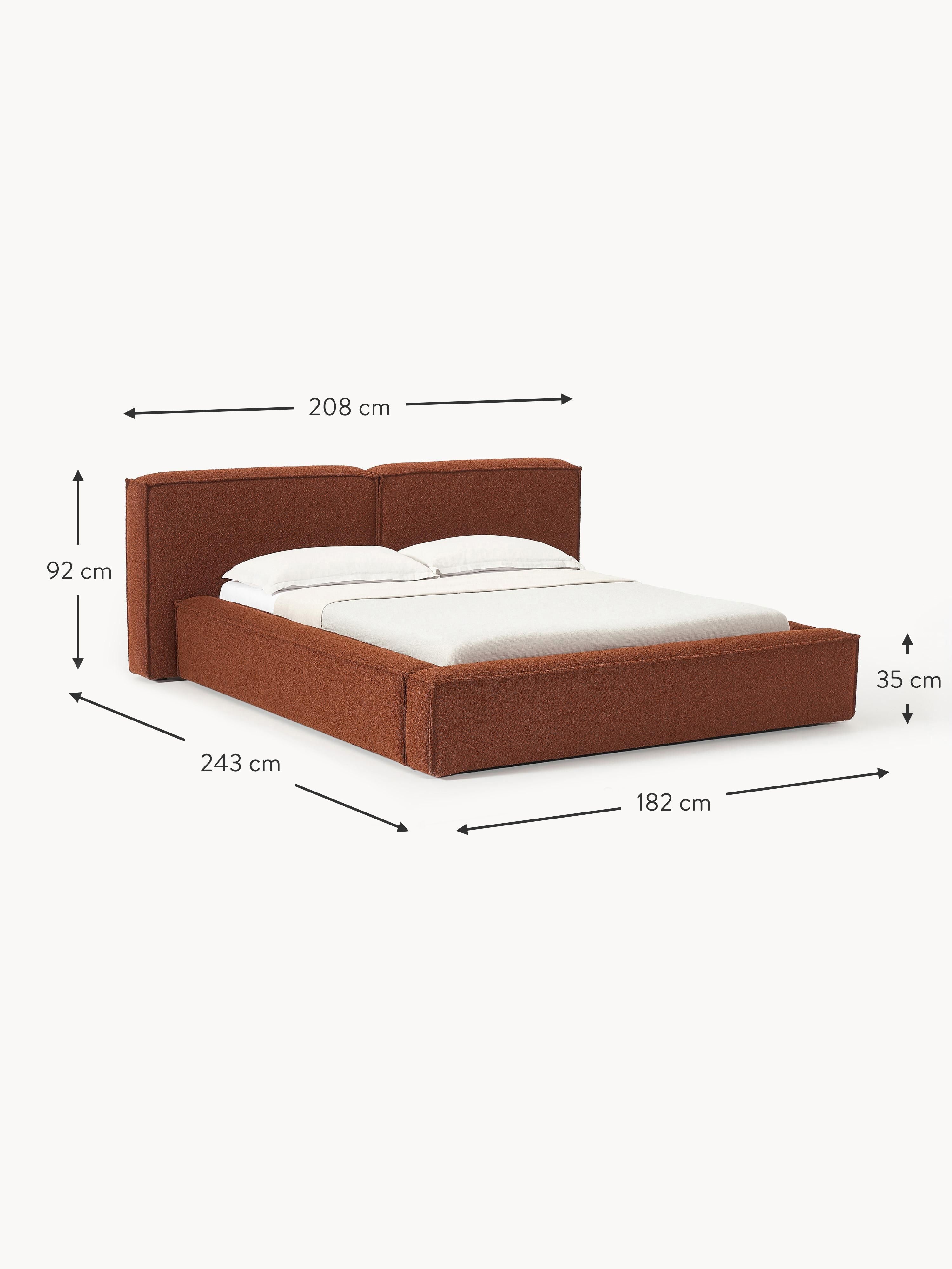 Lennon Upholstered Bouclé Bed with Storage Space