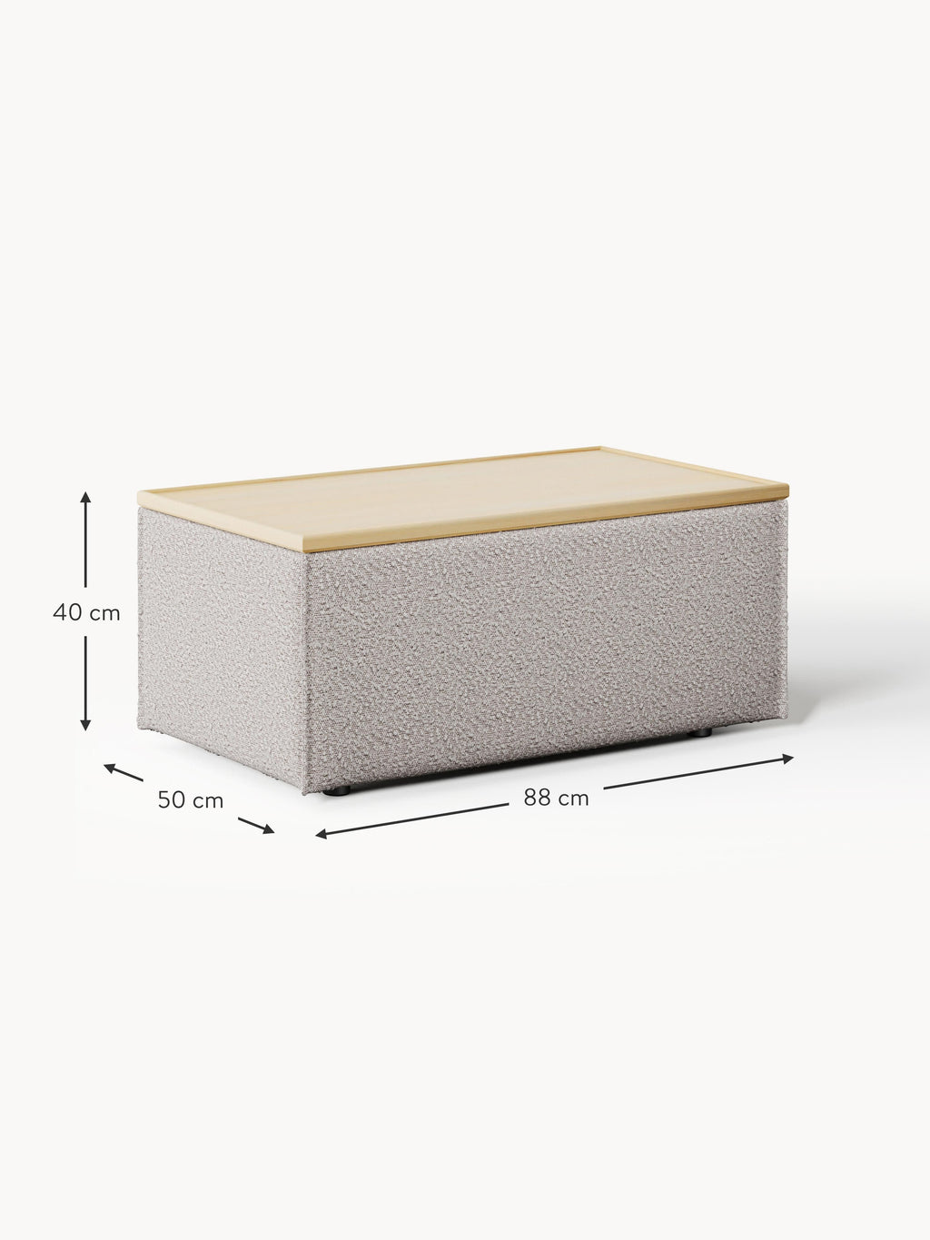 Lennon Bouclé Ottoman with Storage