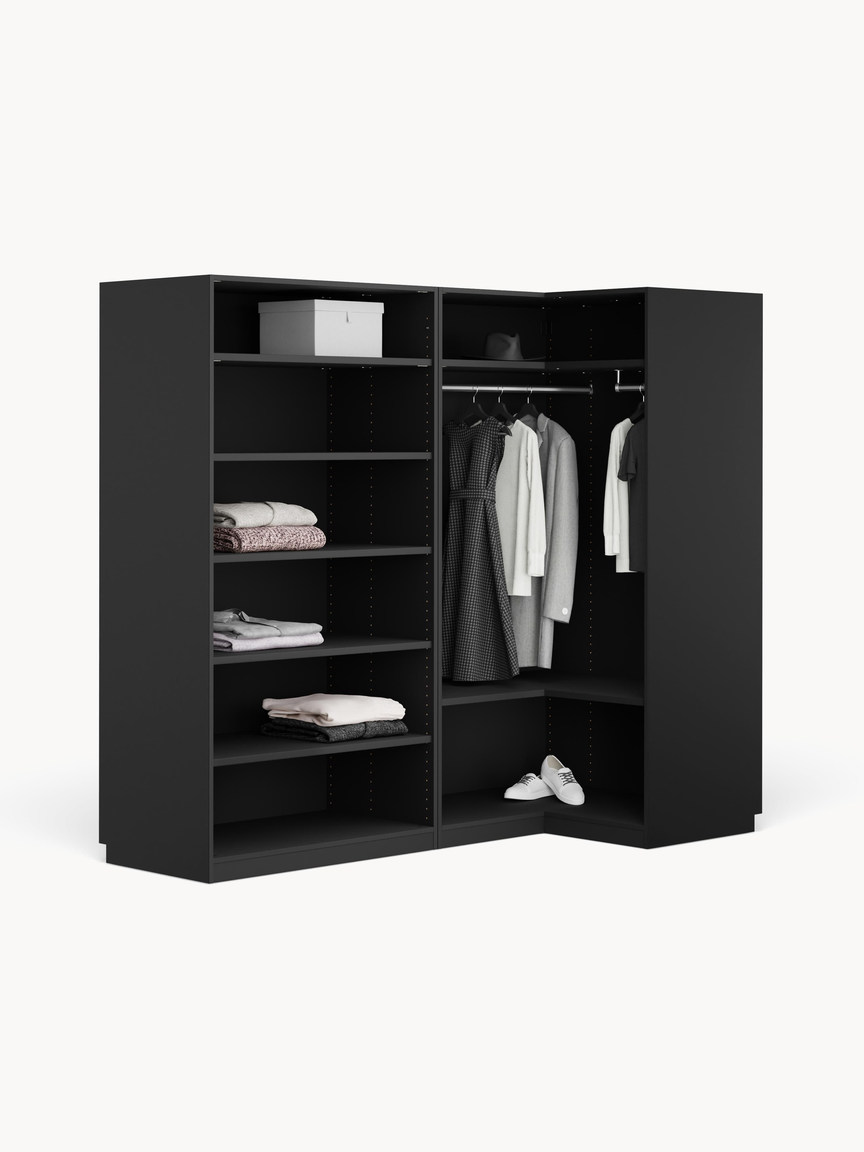 Leon Modular Corner Wardrobe, 215 cm Wide, in various sizes