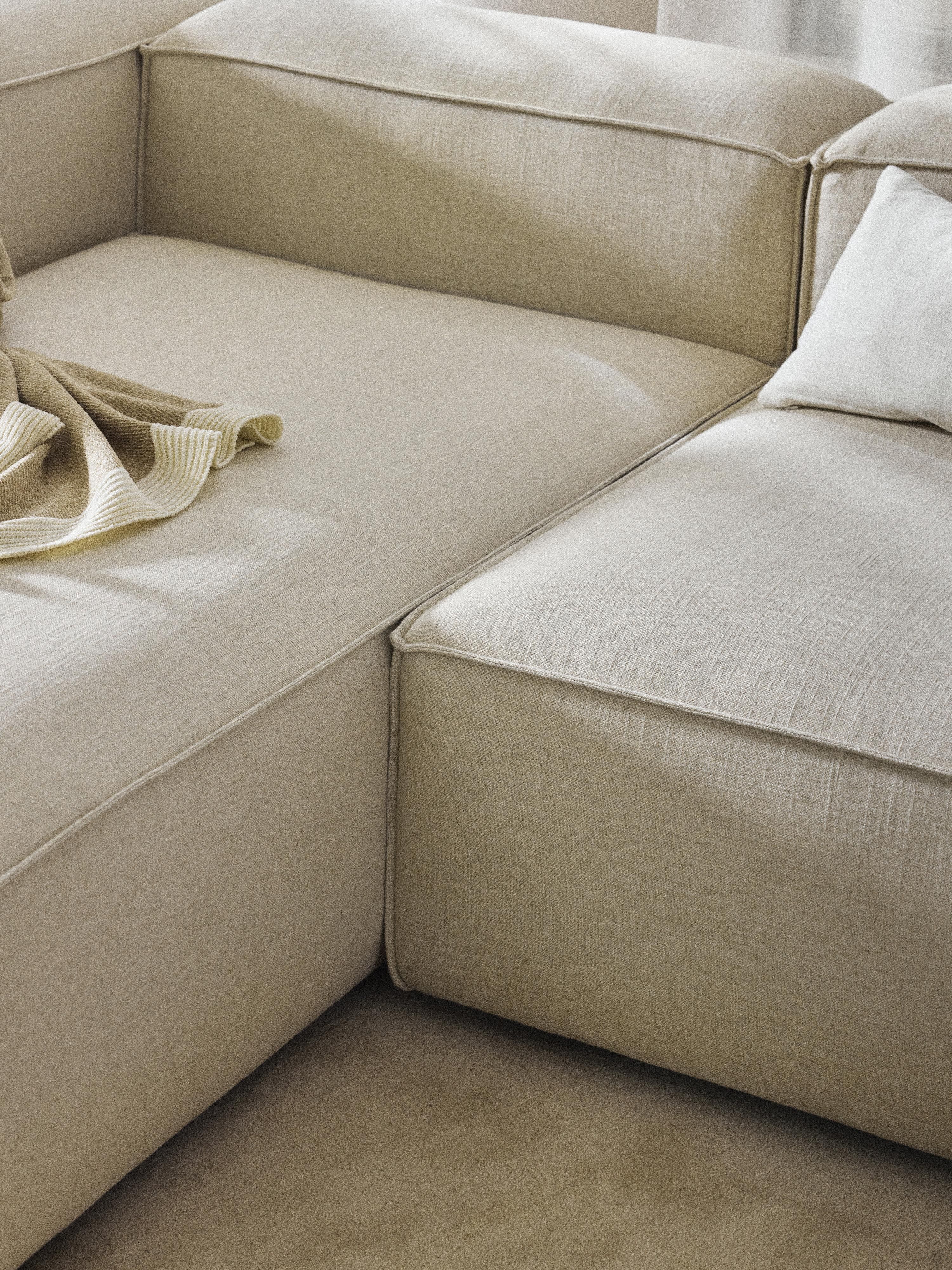 Lennon Linen Blend Modular Corner Sofa (3-seater)