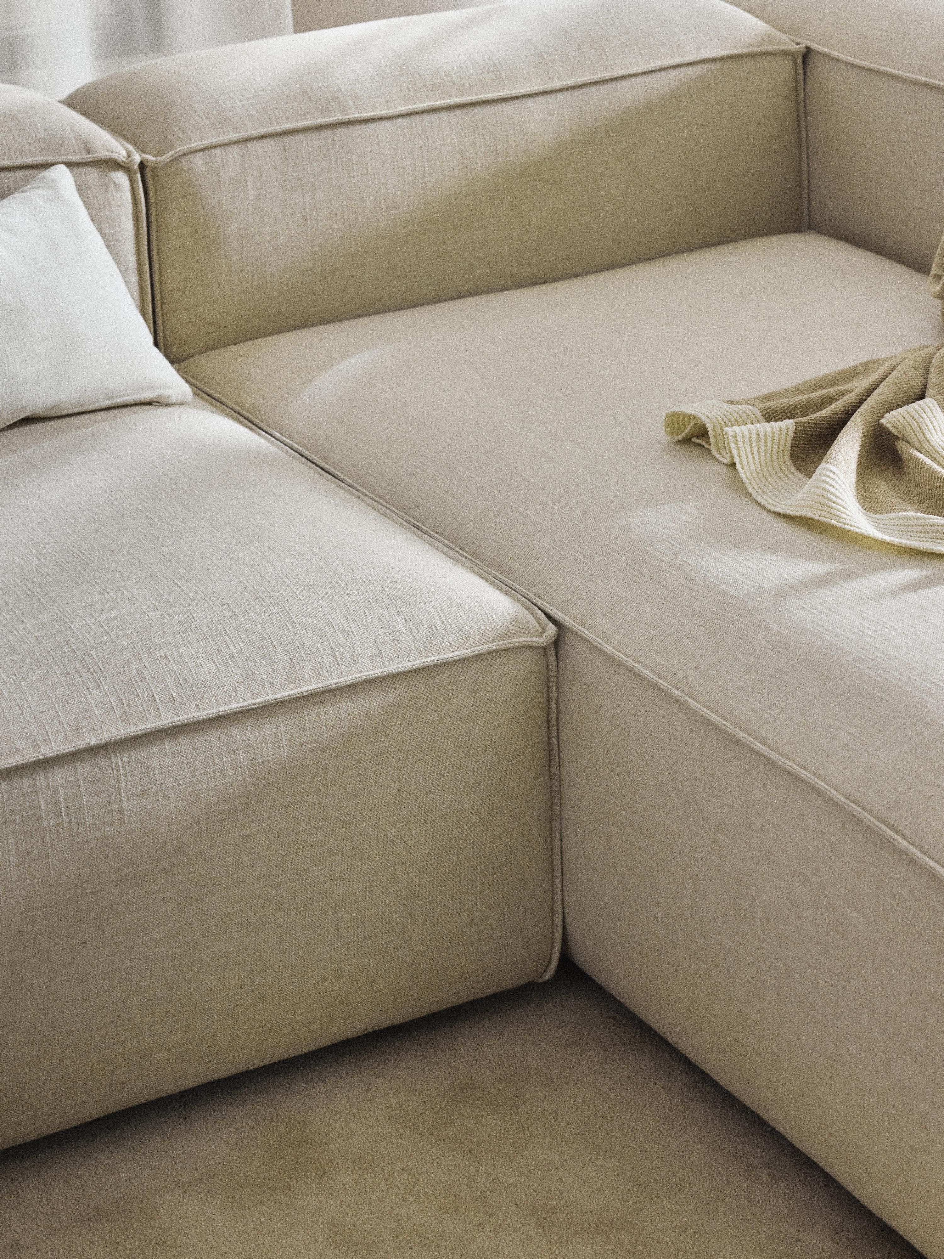 Lennon Linen Blend Modular Corner Sofa (3-seater)